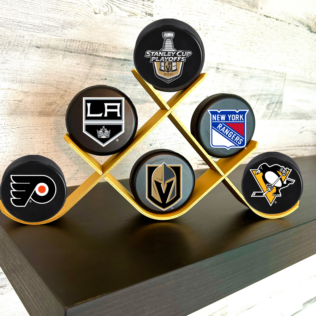 Hockey Puck Stand, 6 Puck Display Holder