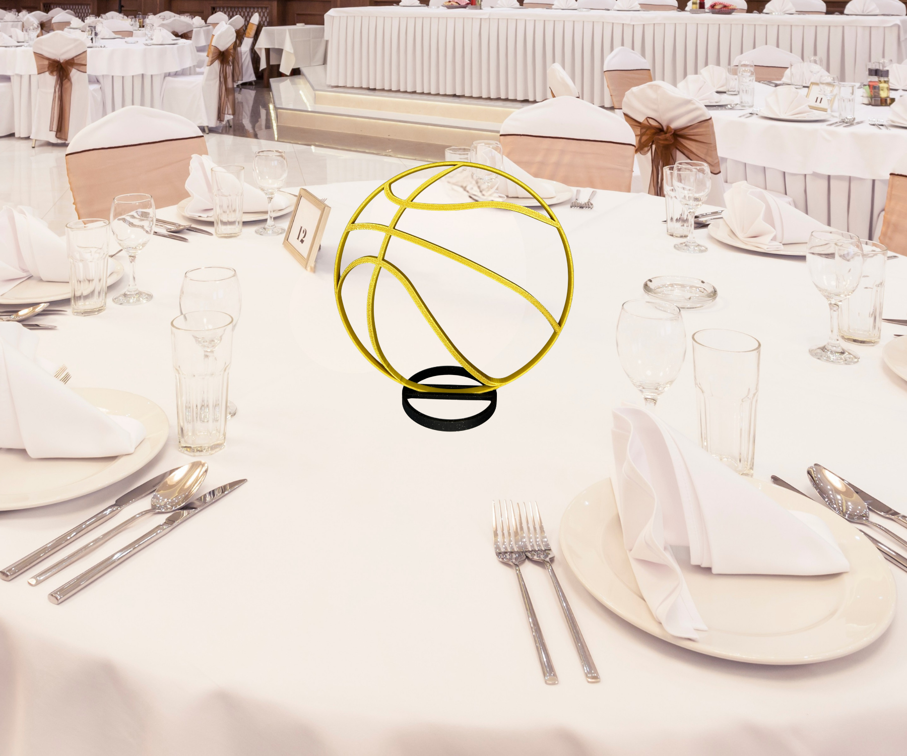 Gold Basketball used for Graduation Party Table centerpiece 