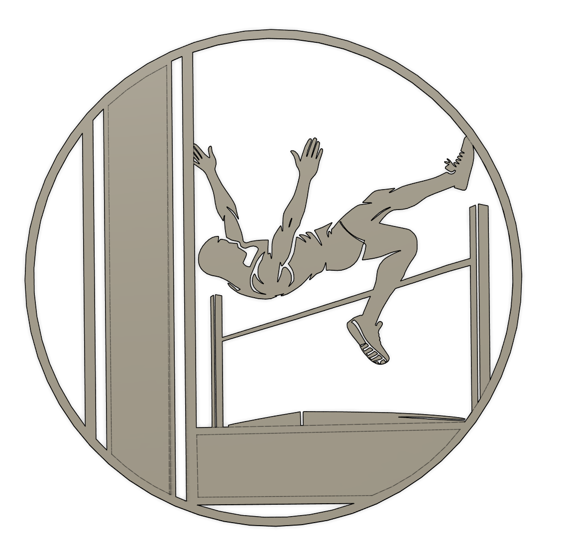 Boy High Jump Centerpiece: Track Banquet Graduation Decor