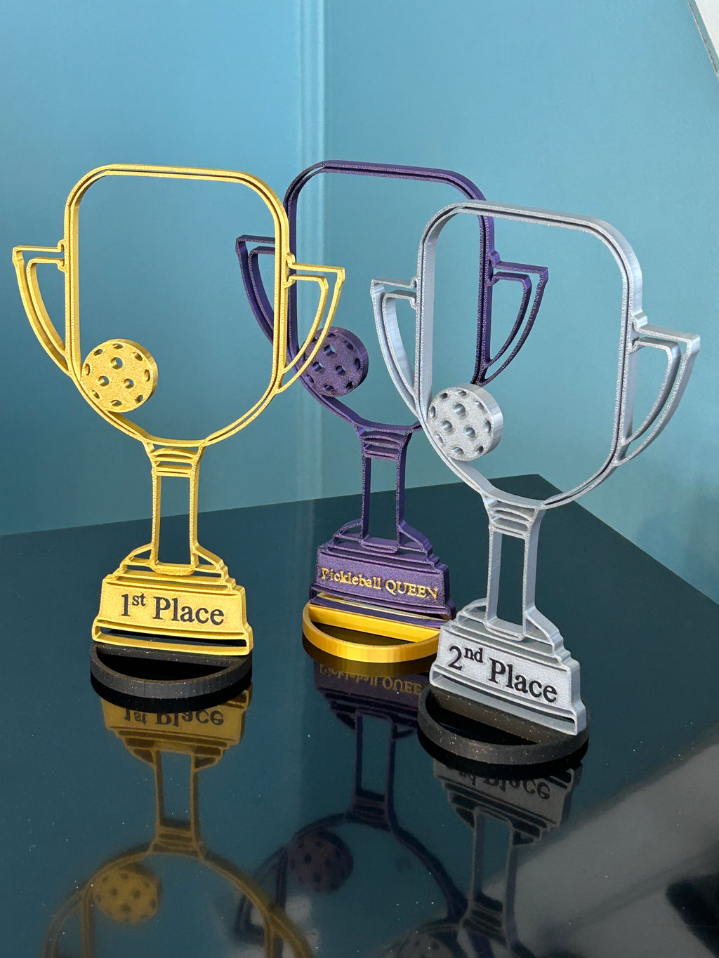 Pickleball Award - 8-3/4" Pickleball Trophy - Customized