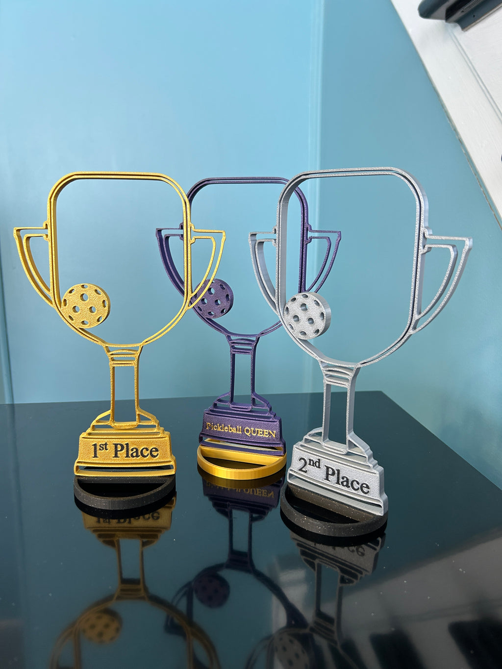Pickleball Award - 8-3/4" Pickleball Trophy - Customized