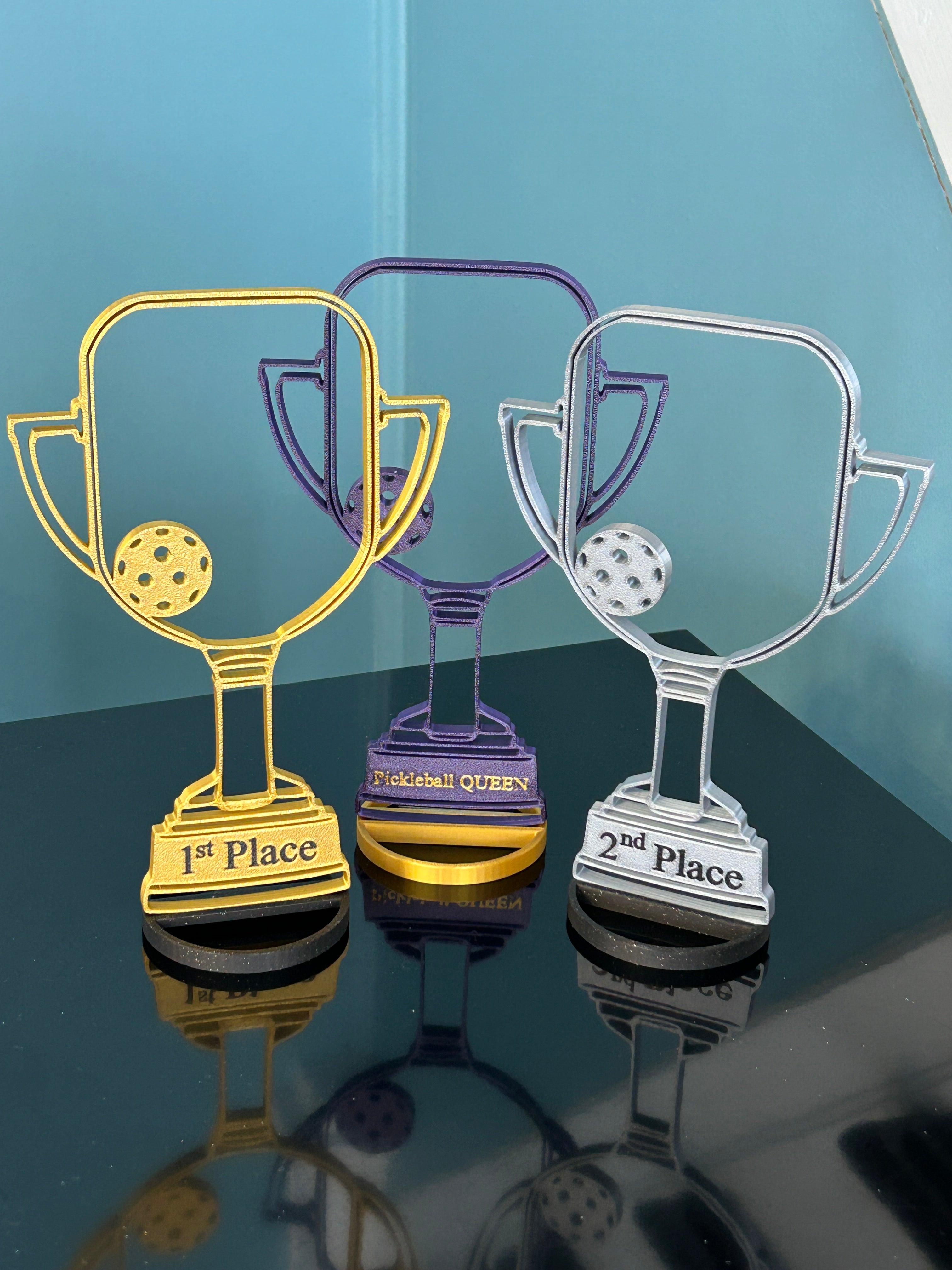 Pickleball Award - 8-3/4" Pickleball Trophy - Customized