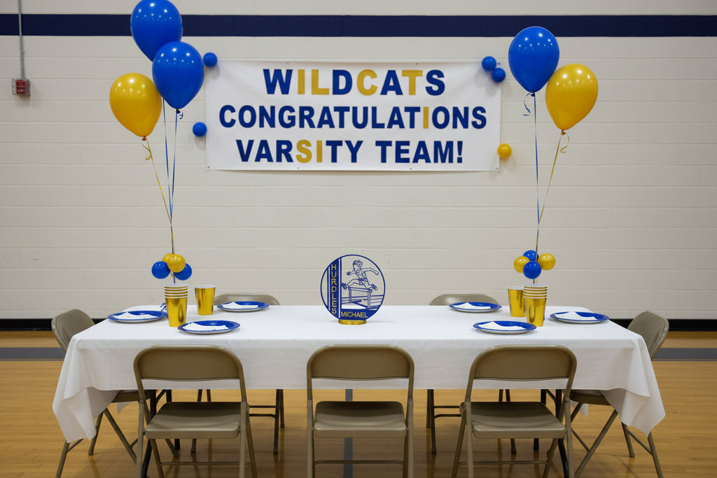 Boy Hurdles Centerpiece: Track Banquet Graduation Decor