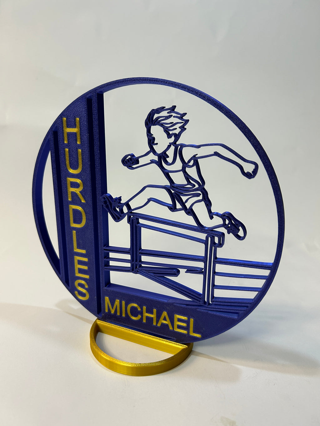 Boy Hurdles Centerpiece: Track Banquet Graduation Decor