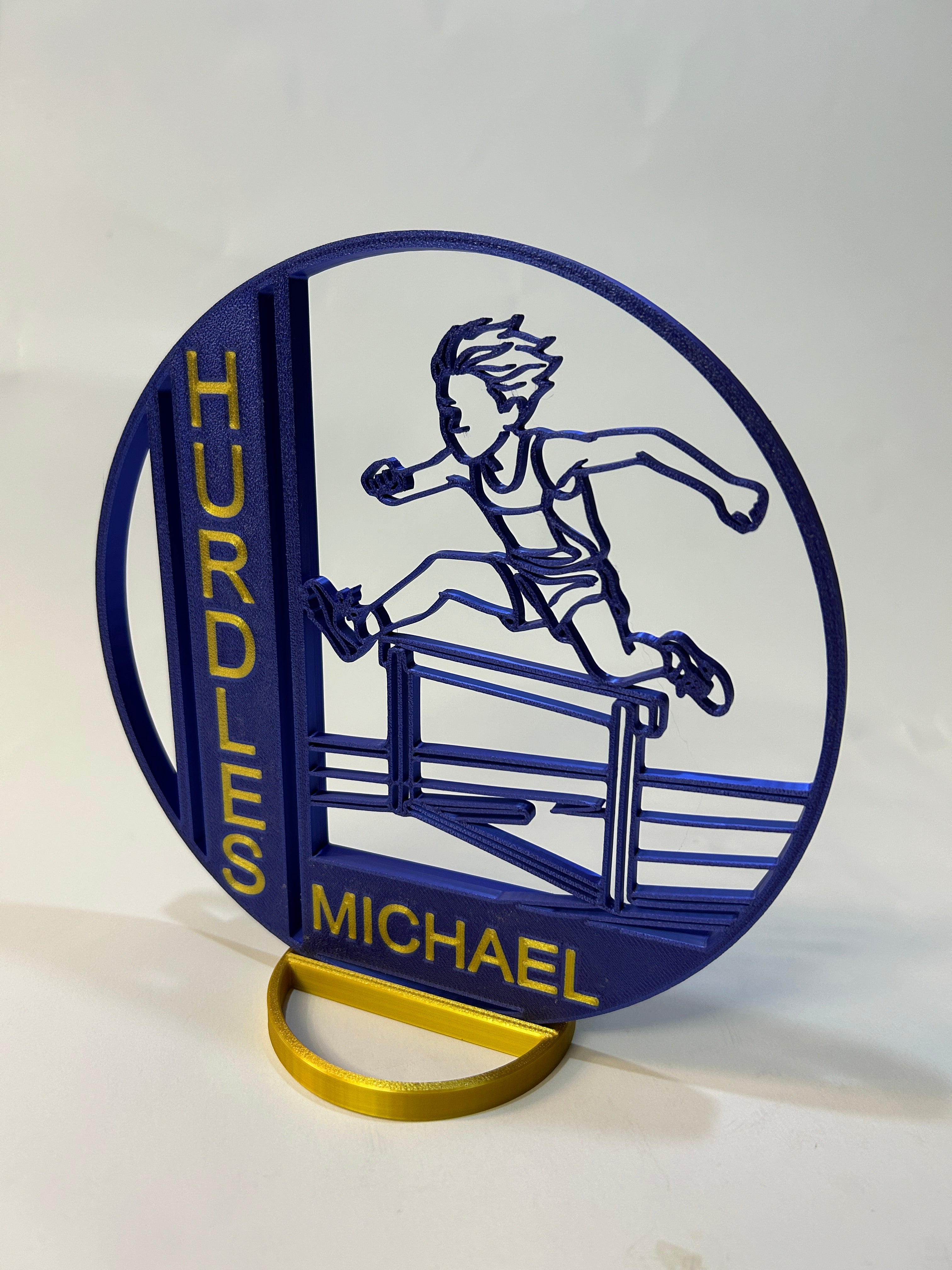 Boy Hurdles Centerpiece: Track Banquet Graduation Decor