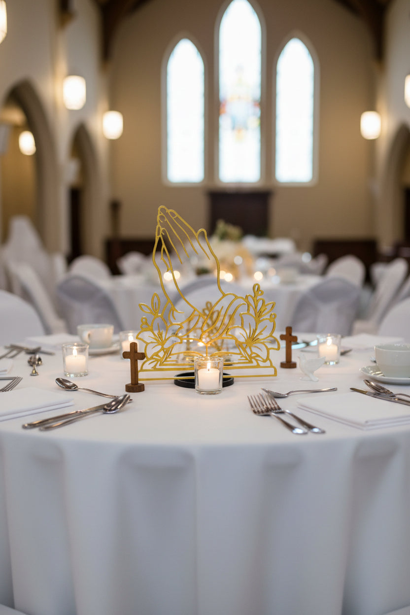 Christian Church Banquet Centerpiece – Prayer Breakfast, Bible Study, Baptism & Faith Celebration Table Decor