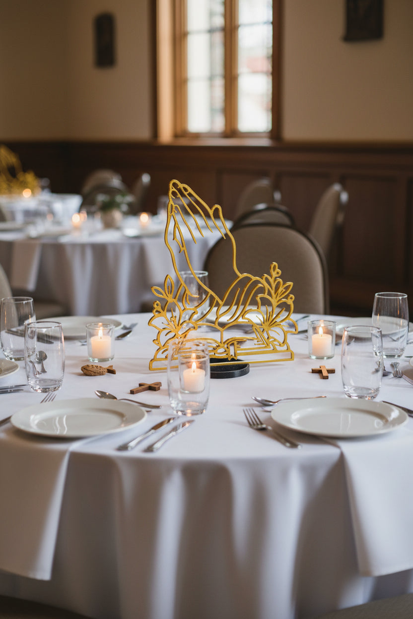 Christian Church Banquet Centerpiece – Prayer Breakfast, Bible Study, Baptism & Faith Celebration Table Decor