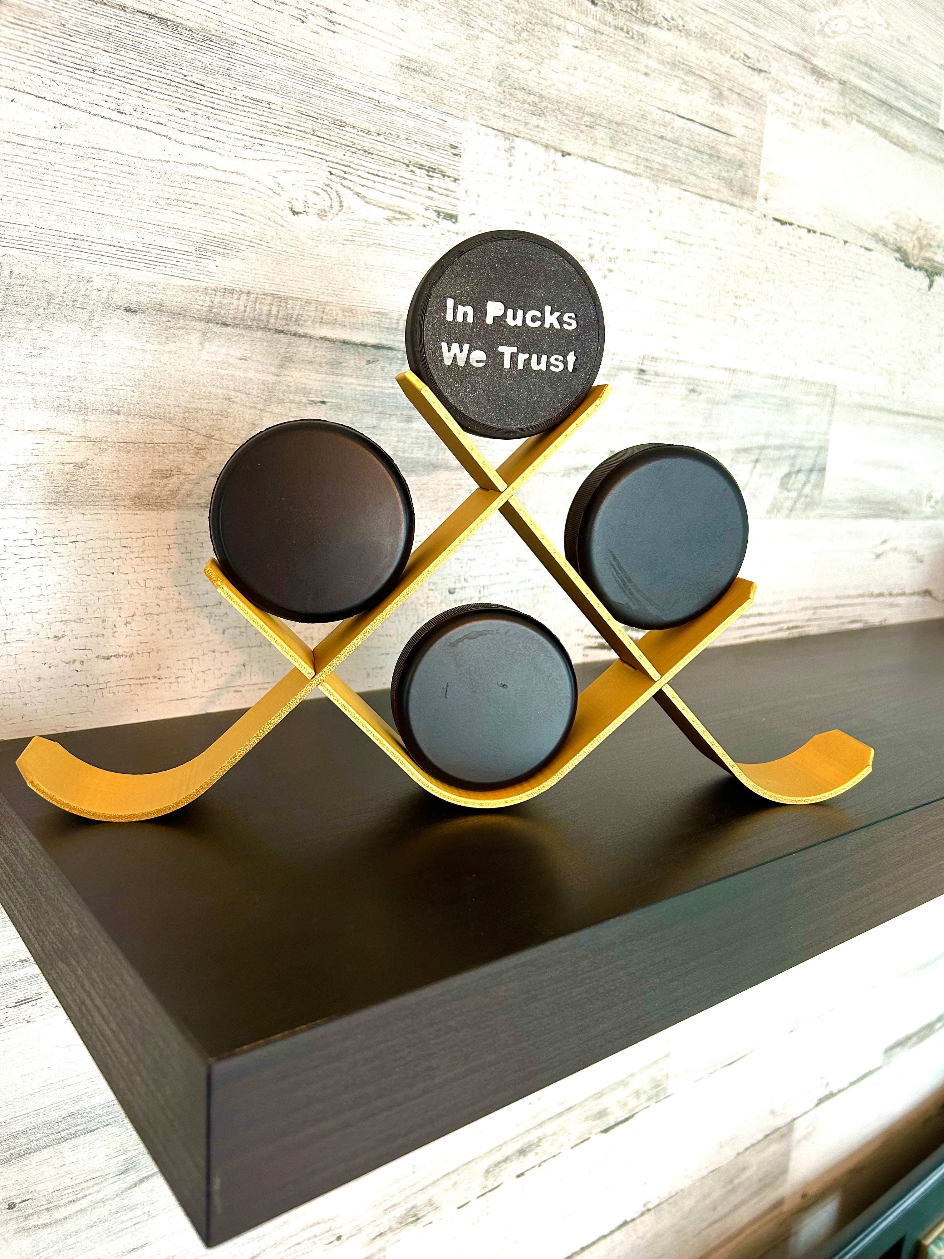 Hockey Puck Stand, 6 Puck Display Holder