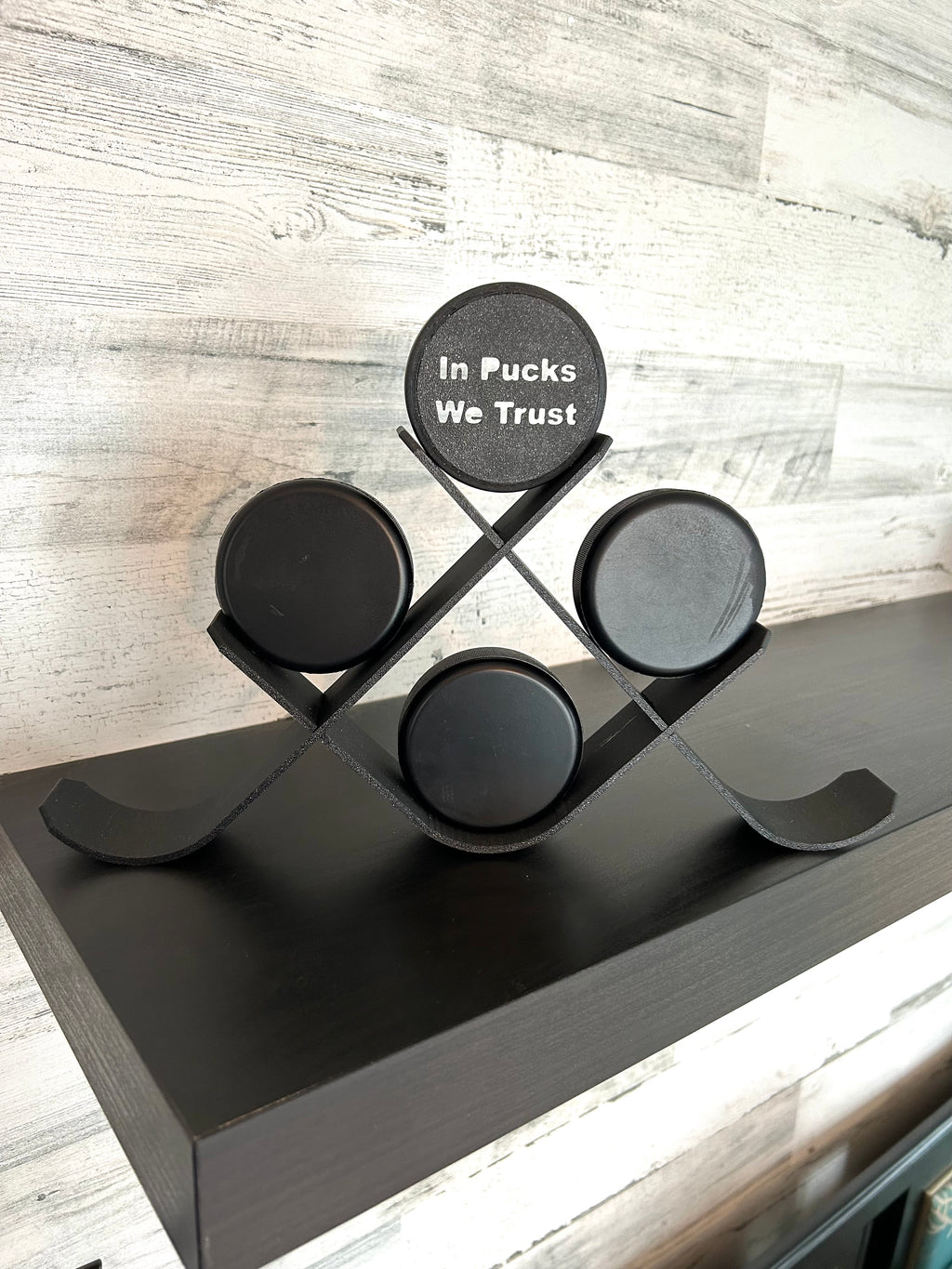 Hockey Puck Stand, 6 Puck Display Holder