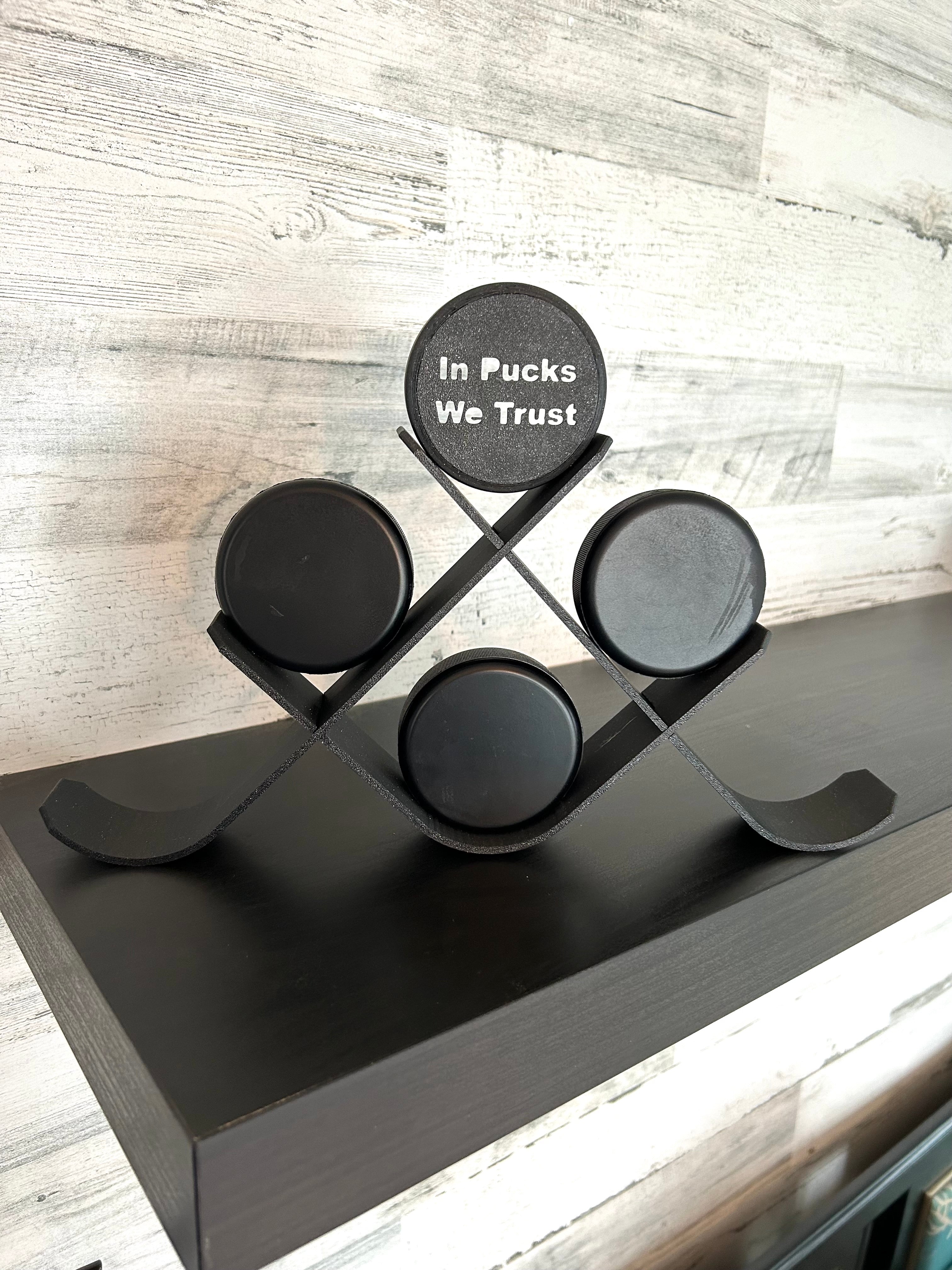 Hockey Puck Stand, 6 Puck Display Holder