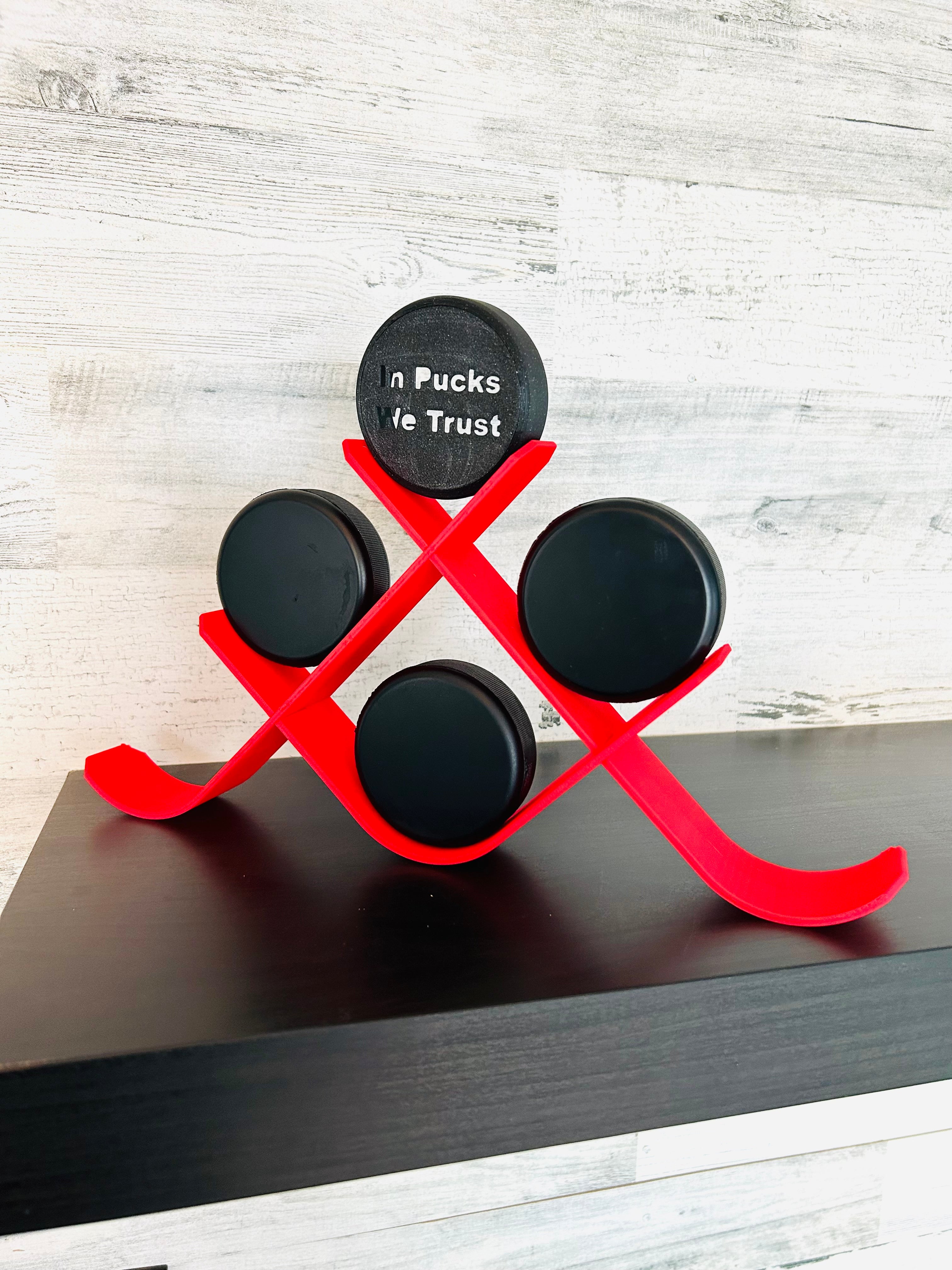 Hockey Puck Stand, 6 Puck Display Holder