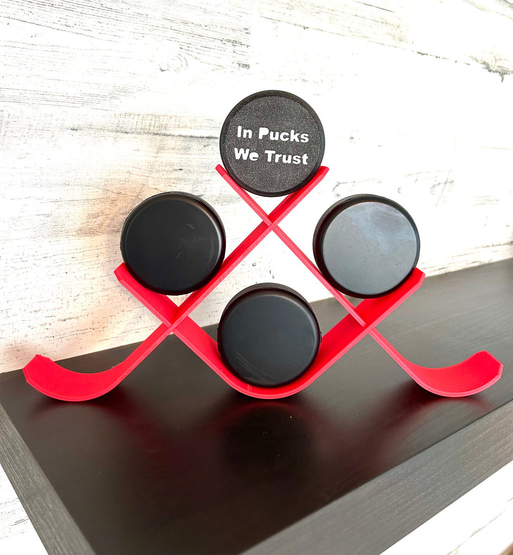 Hockey Puck Stand, 6 Puck Display Holder