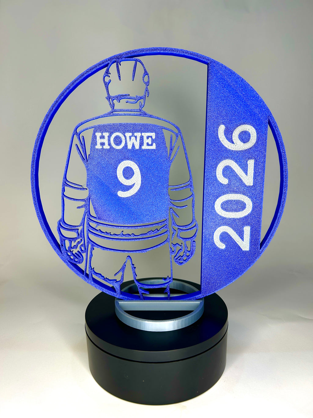 Hockey Player Centerpiece – Unique Jagged Edge Outline – 3D Printed Sports Display - 8"