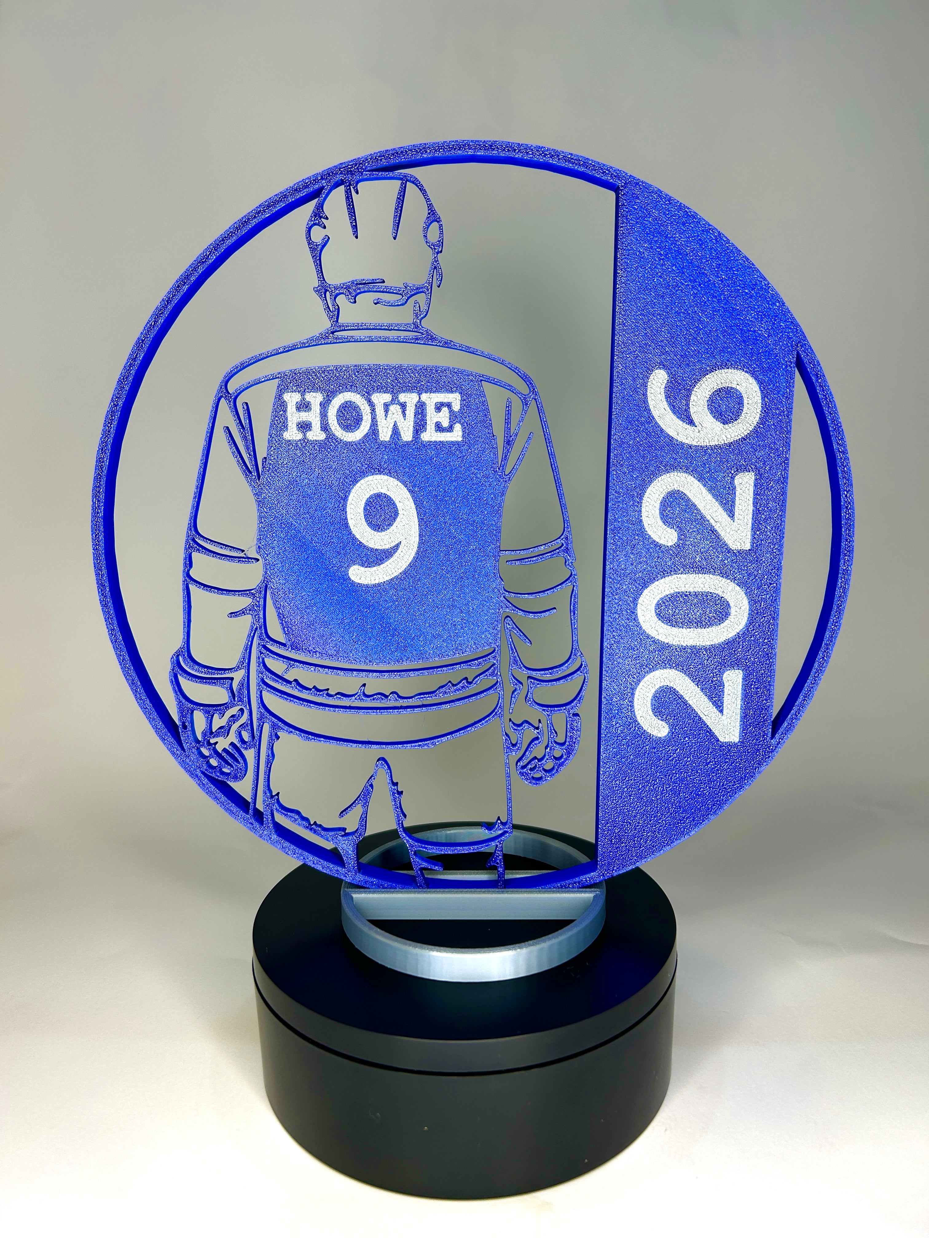 Hockey Player Centerpiece – Unique Jagged Edge Outline – 3D Printed Sports Display - 8"