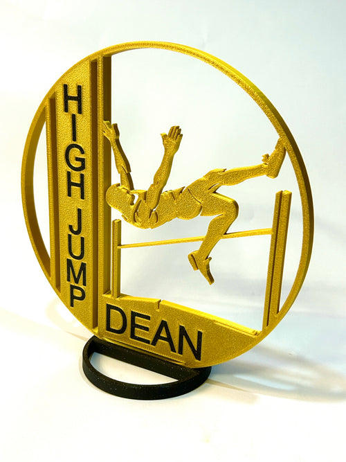 Boy High Jump Centerpiece: Track Banquet Graduation Decor