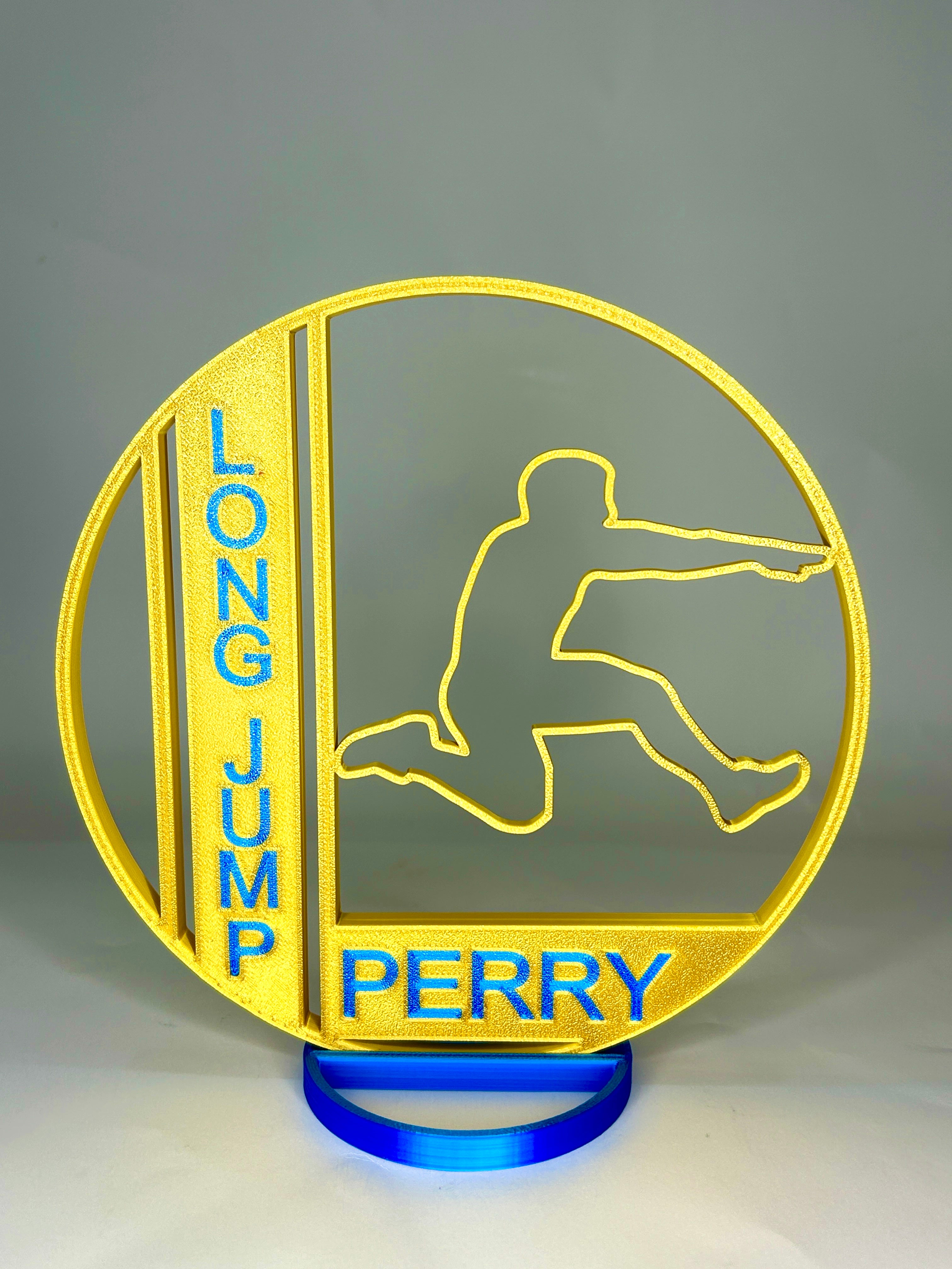 Boy Long Jump Centerpiece: Track Banquet Graduation Decor