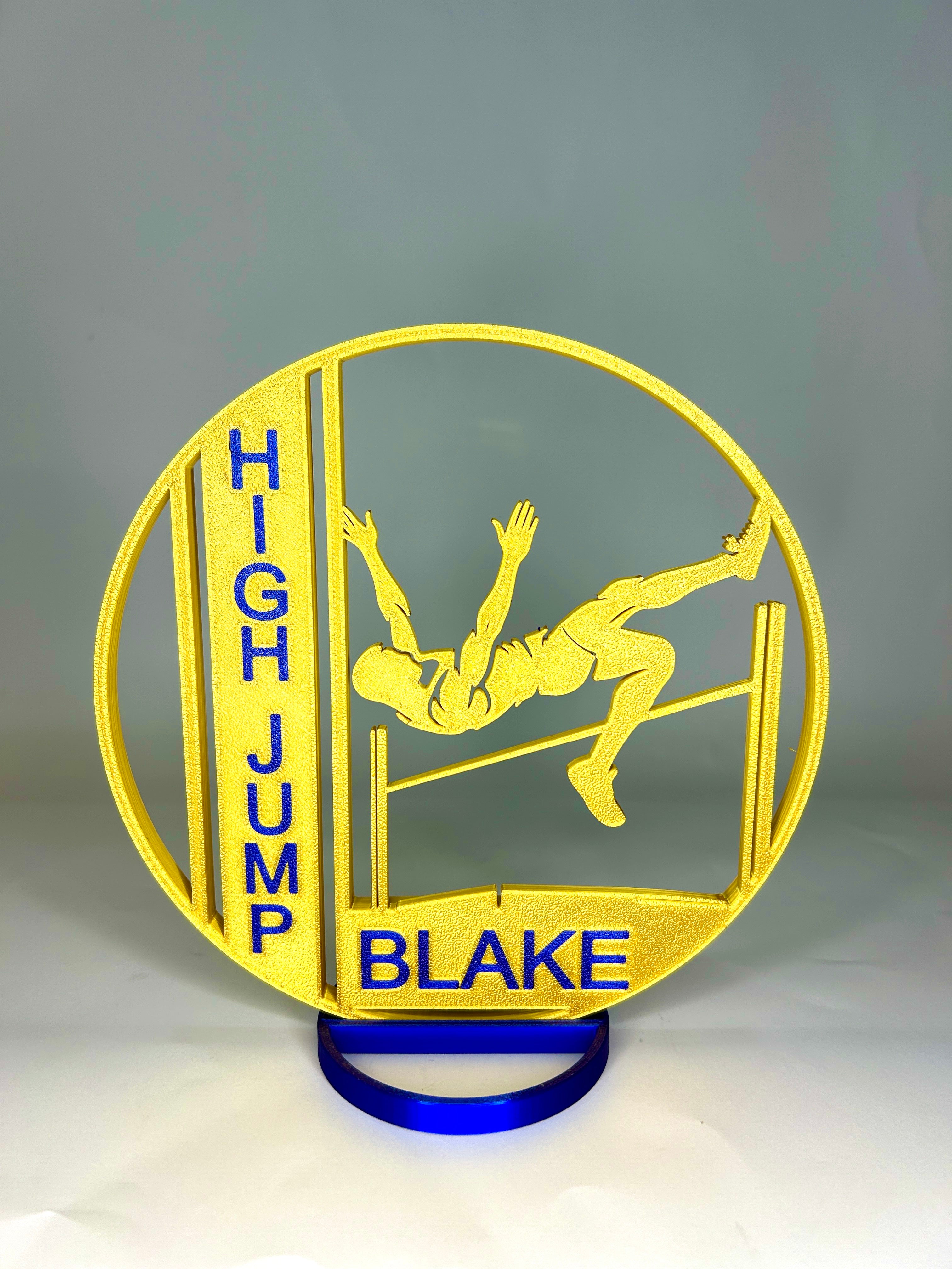 Boy High Jump Centerpiece: Track Banquet Graduation Decor