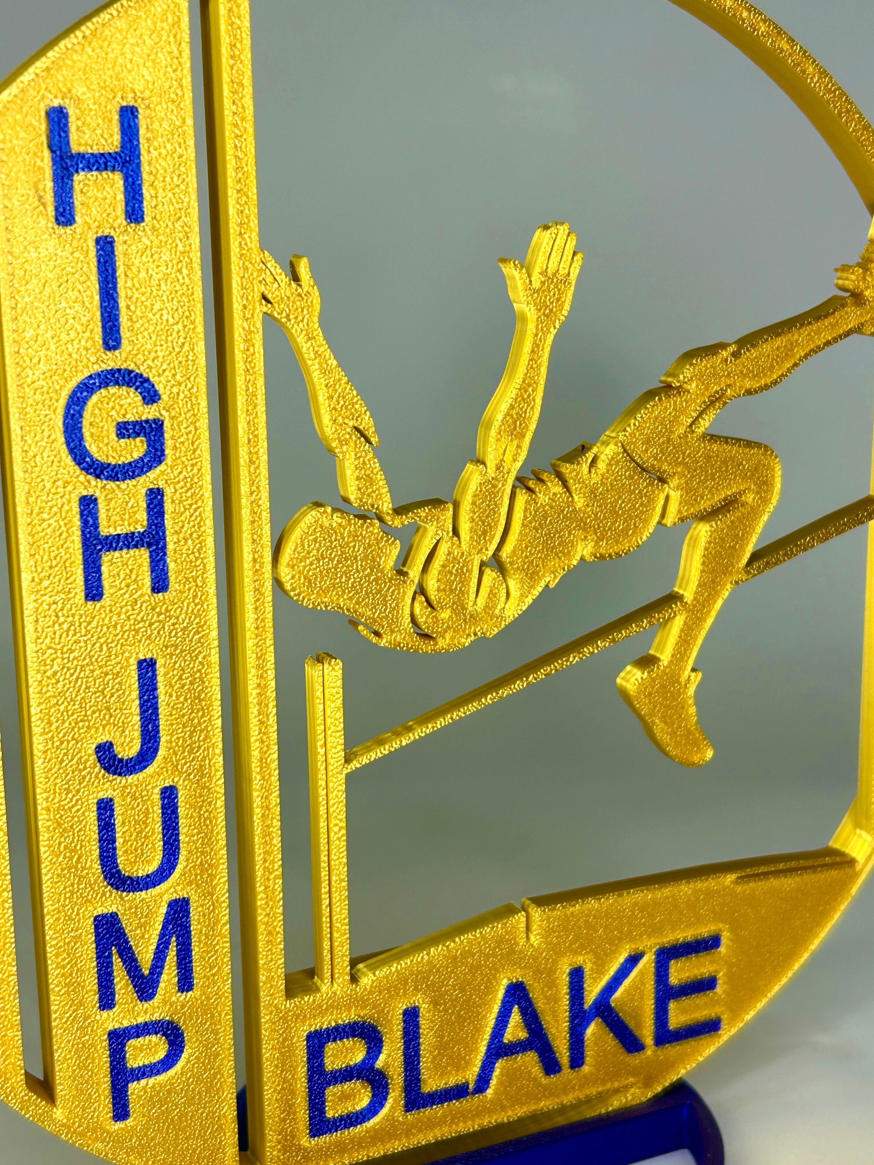 Boy High Jump Centerpiece: Track Banquet Graduation Decor