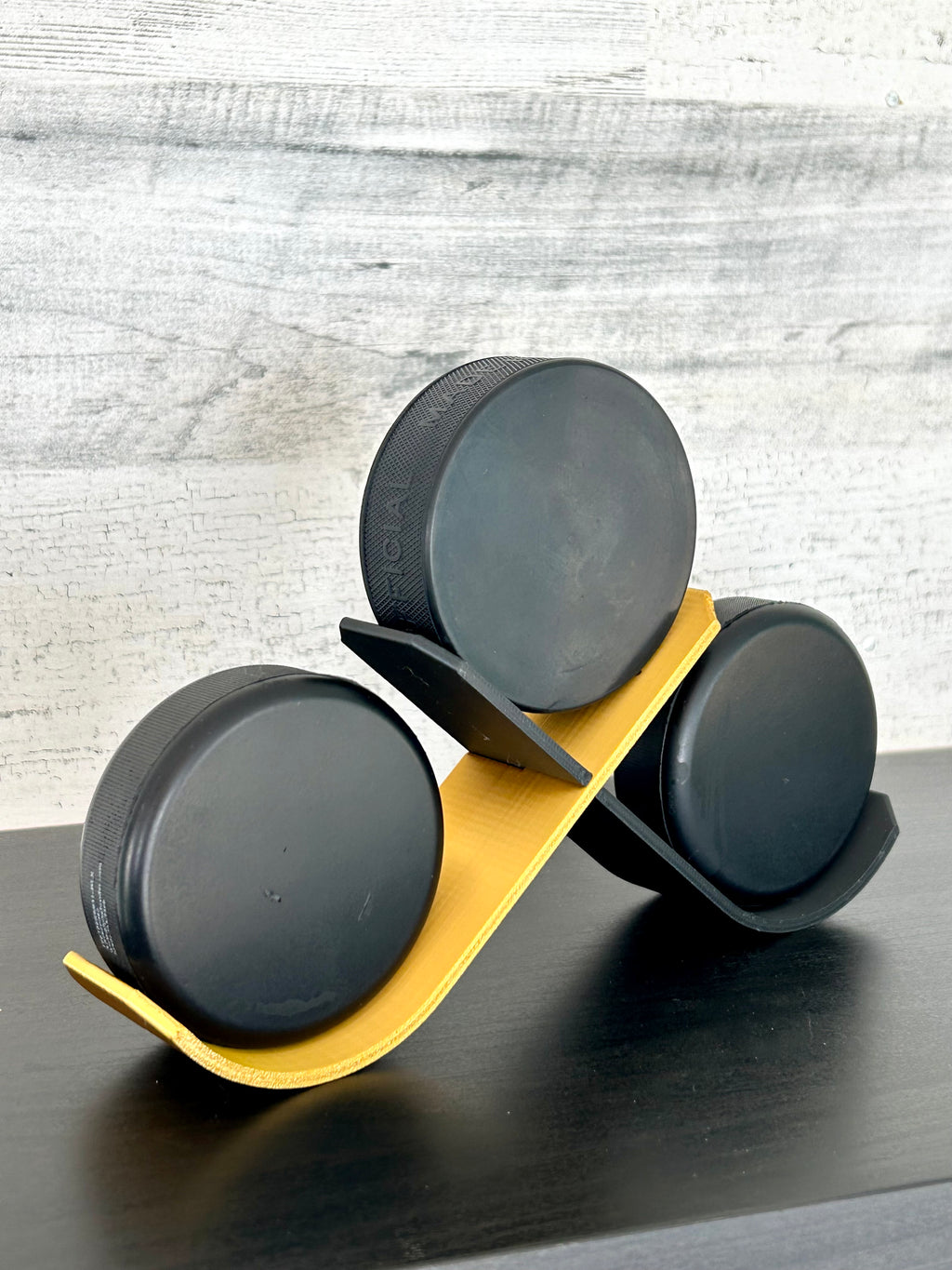 Hockey Puck Stand, 3 Puck Display Holder