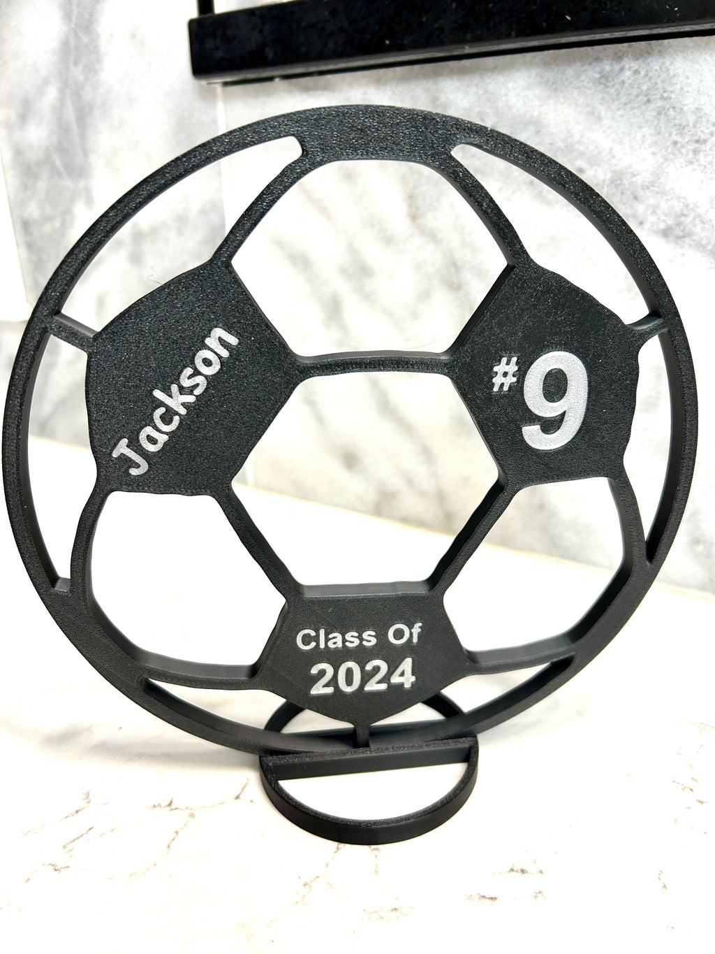 Custom Soccer Ball Centerpiece - 8" Soccer Ball - Graduation Party, Birthday