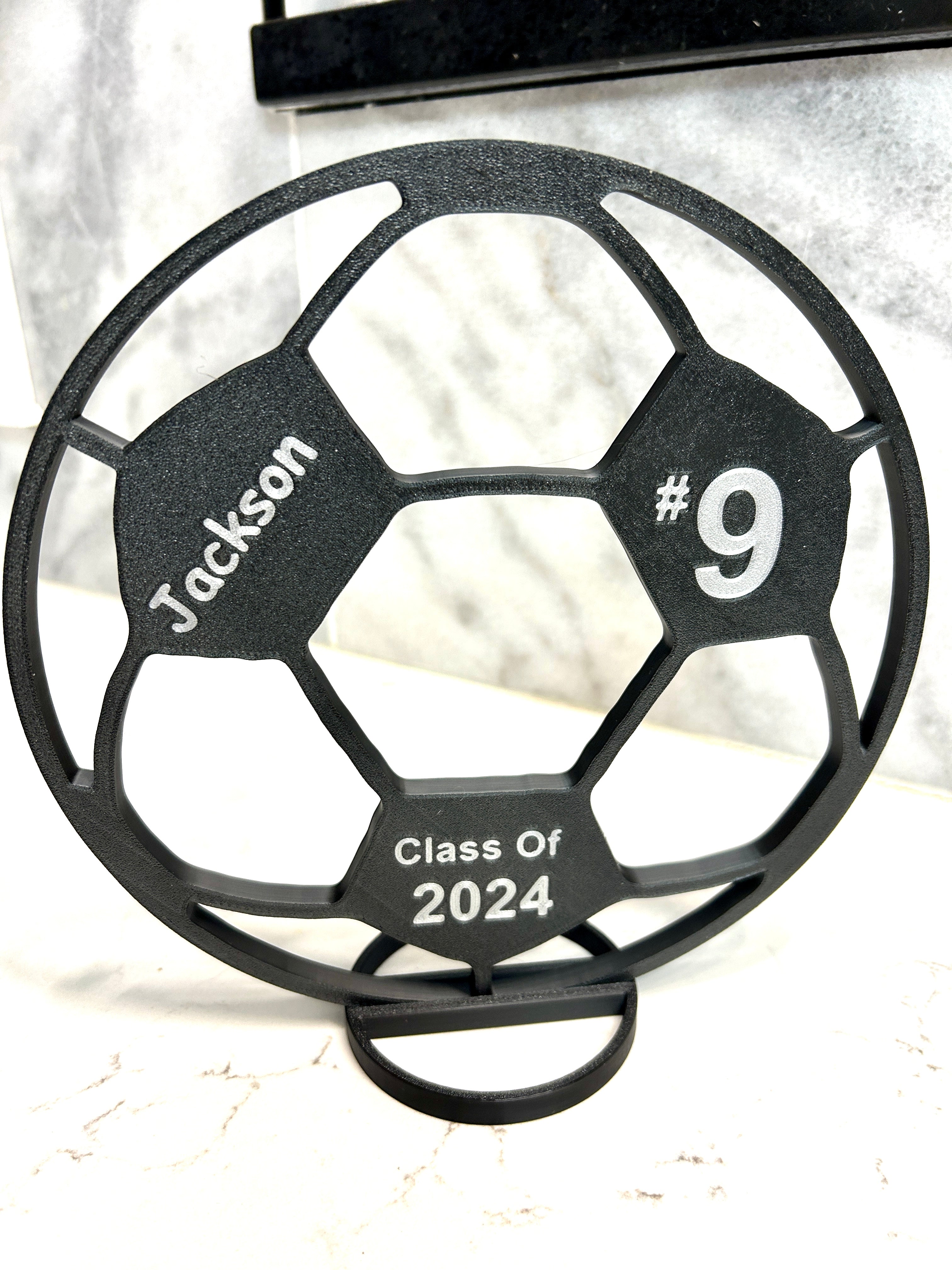 Custom Soccer Ball Centerpiece - 8" Soccer Ball - Graduation Party, Birthday