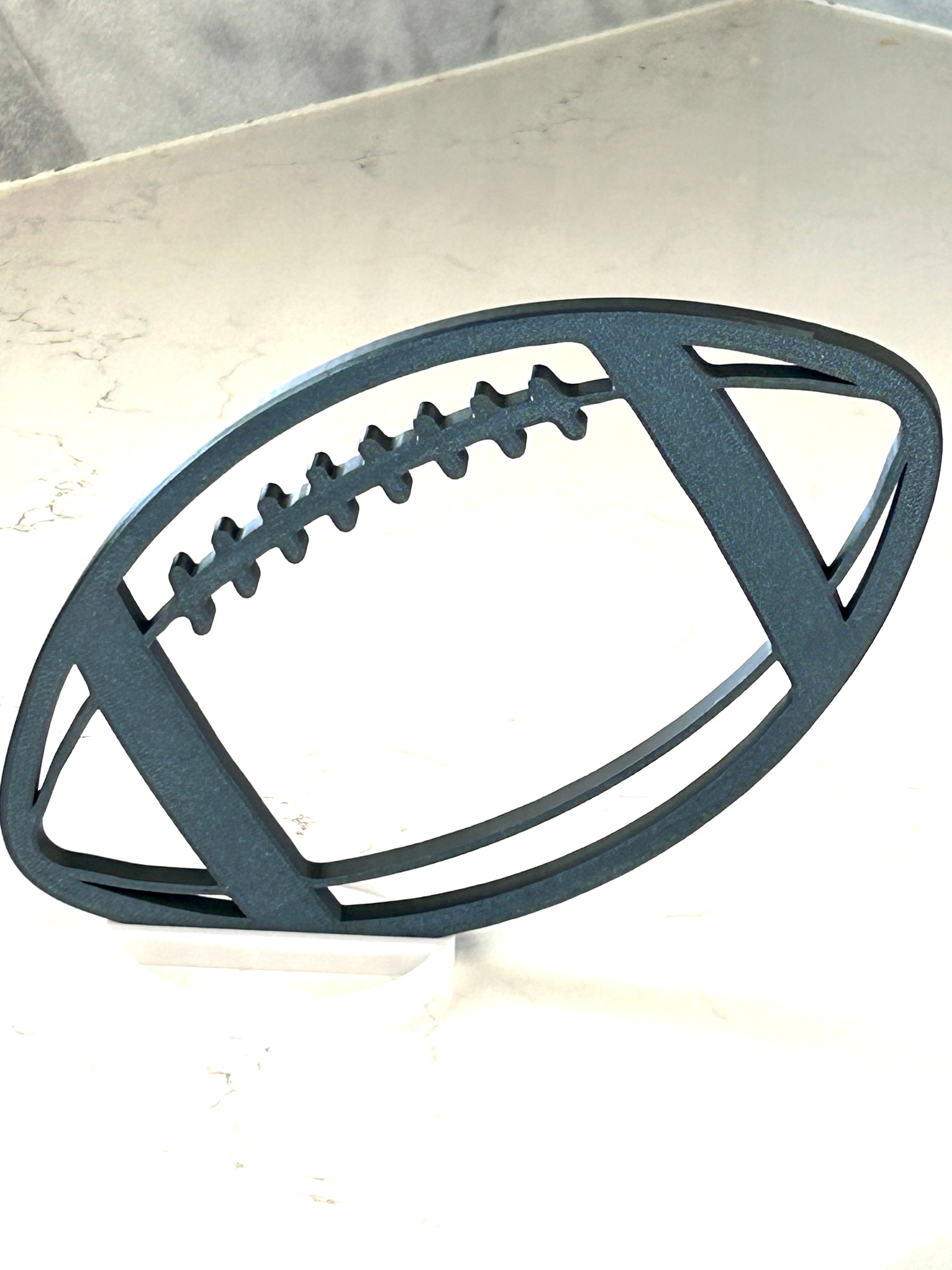 Football with team name used on Graduation Party Table centerpiece 