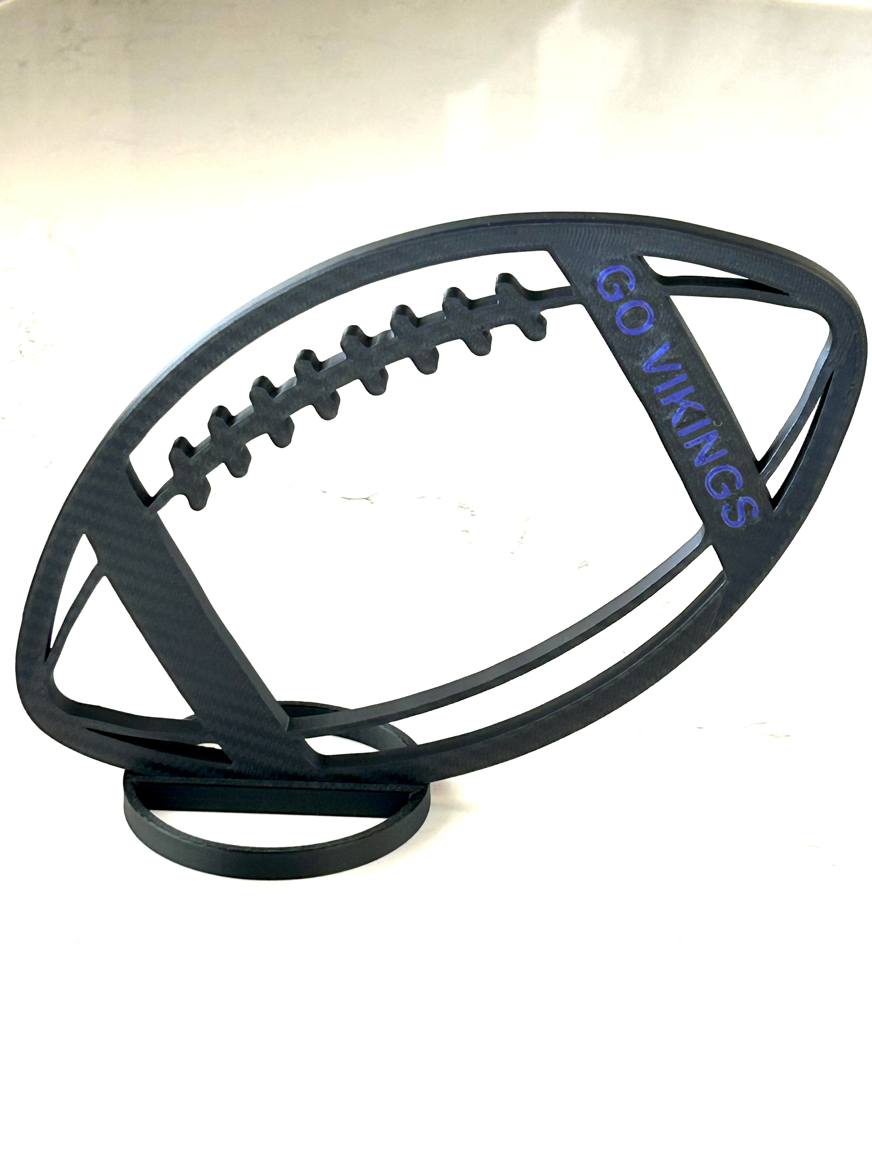 Black Football with team name used on Graduation Party Table centerpiece 