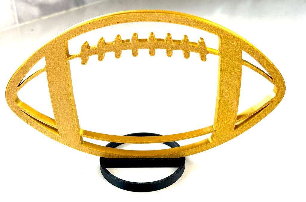 Gold Football with team name used on Graduation Party Table centerpiece 