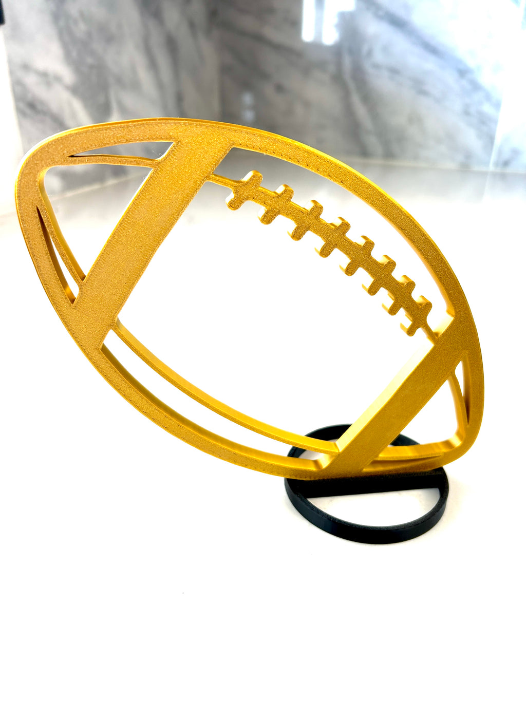 Gold Football with team name used on Graduation Party Table centerpiece 