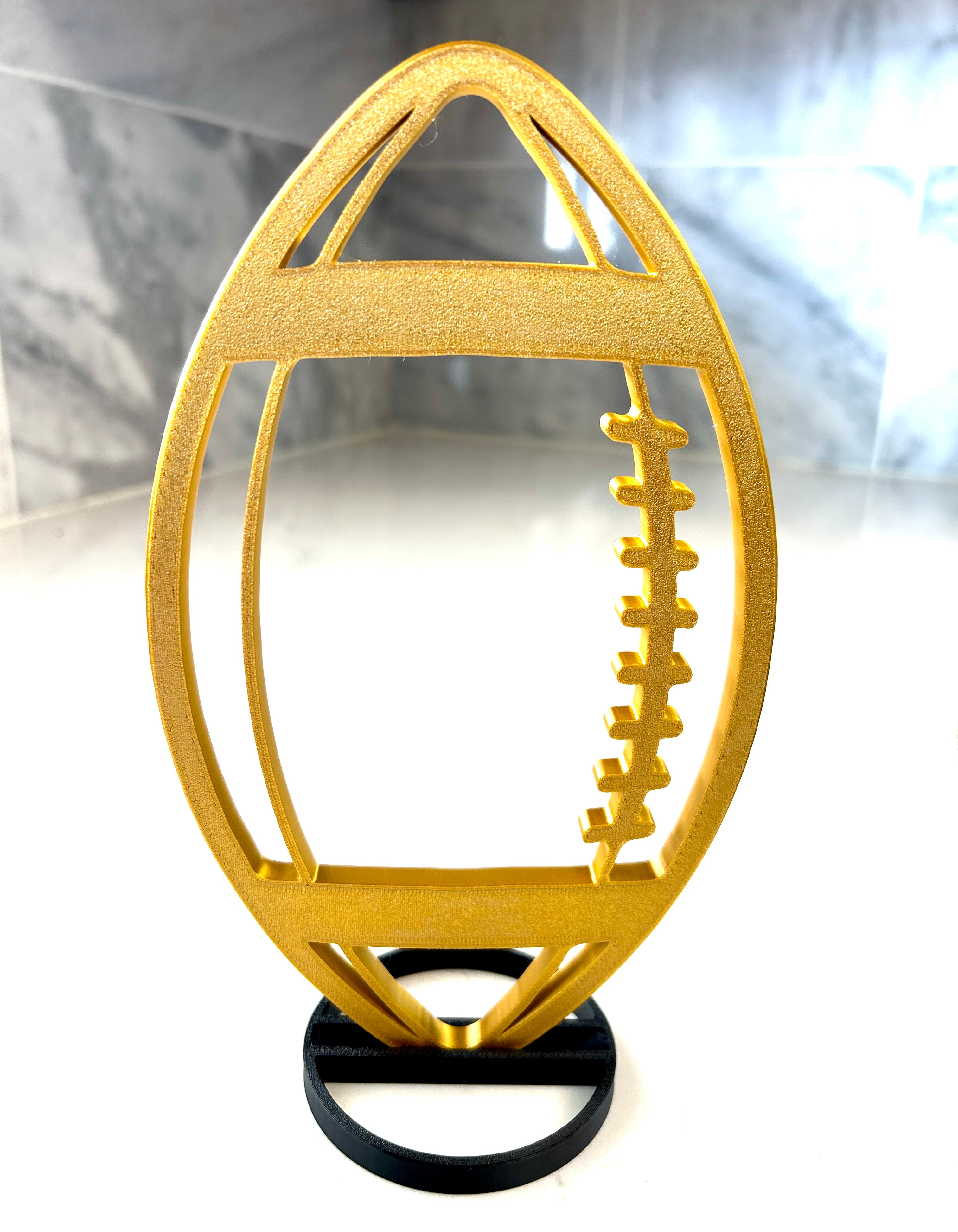 Gold Football with team name used on Graduation Party Table centerpiece 
