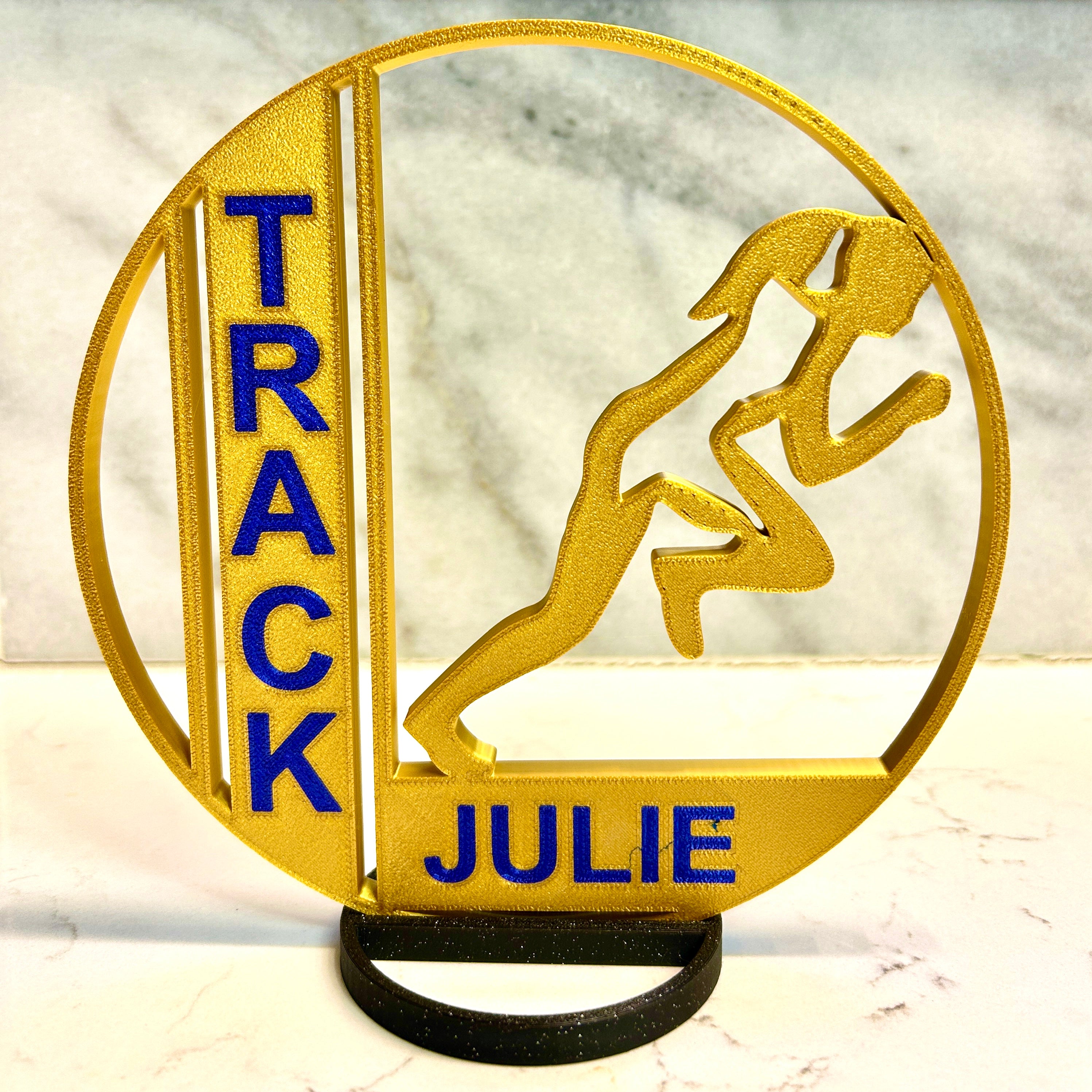 Girls track graduation or banquet table centerpiece