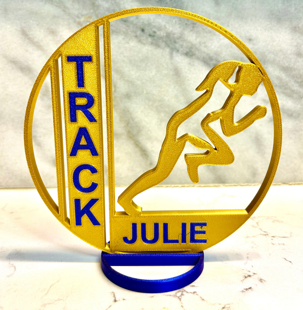 Girls track graduation or banquet table centerpiece