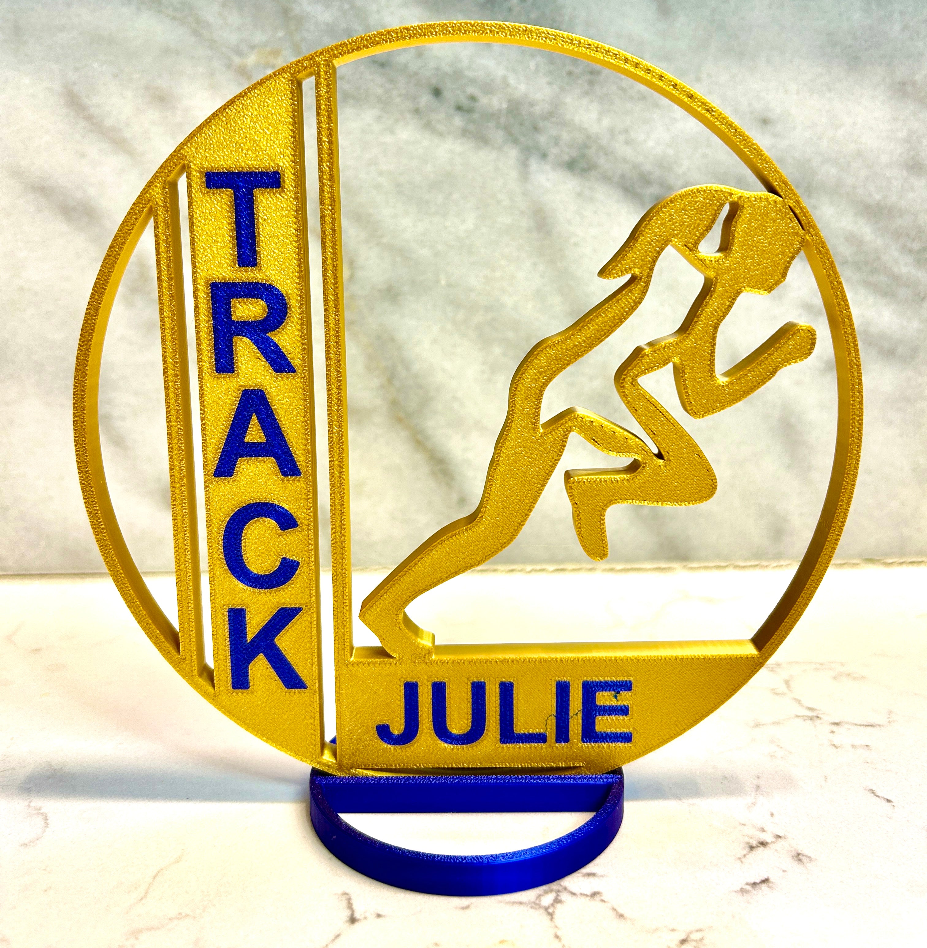 Girls track graduation or banquet table centerpiece