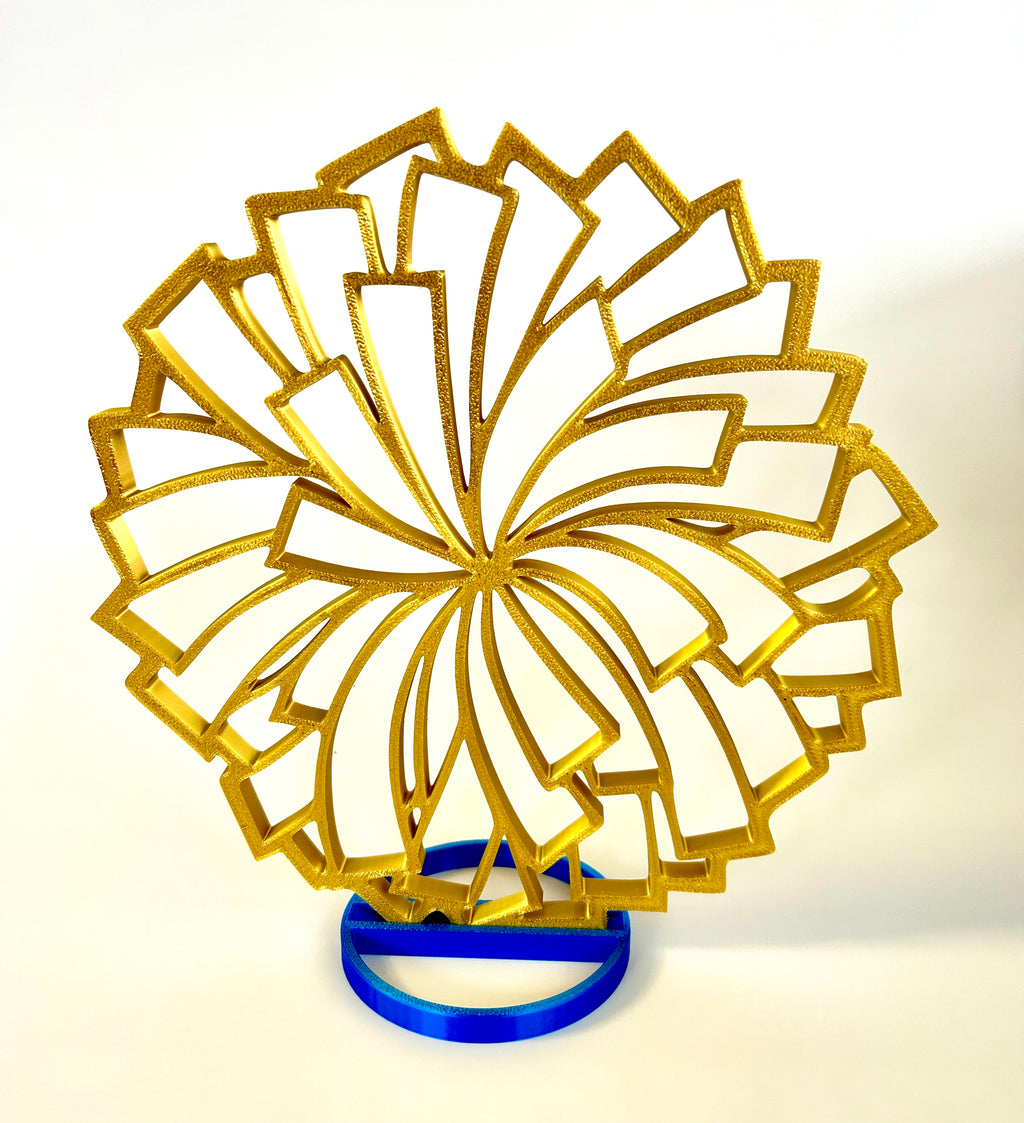 Royal Blue and Gold Cheerleader Pom Pom Banquet Centerpiece