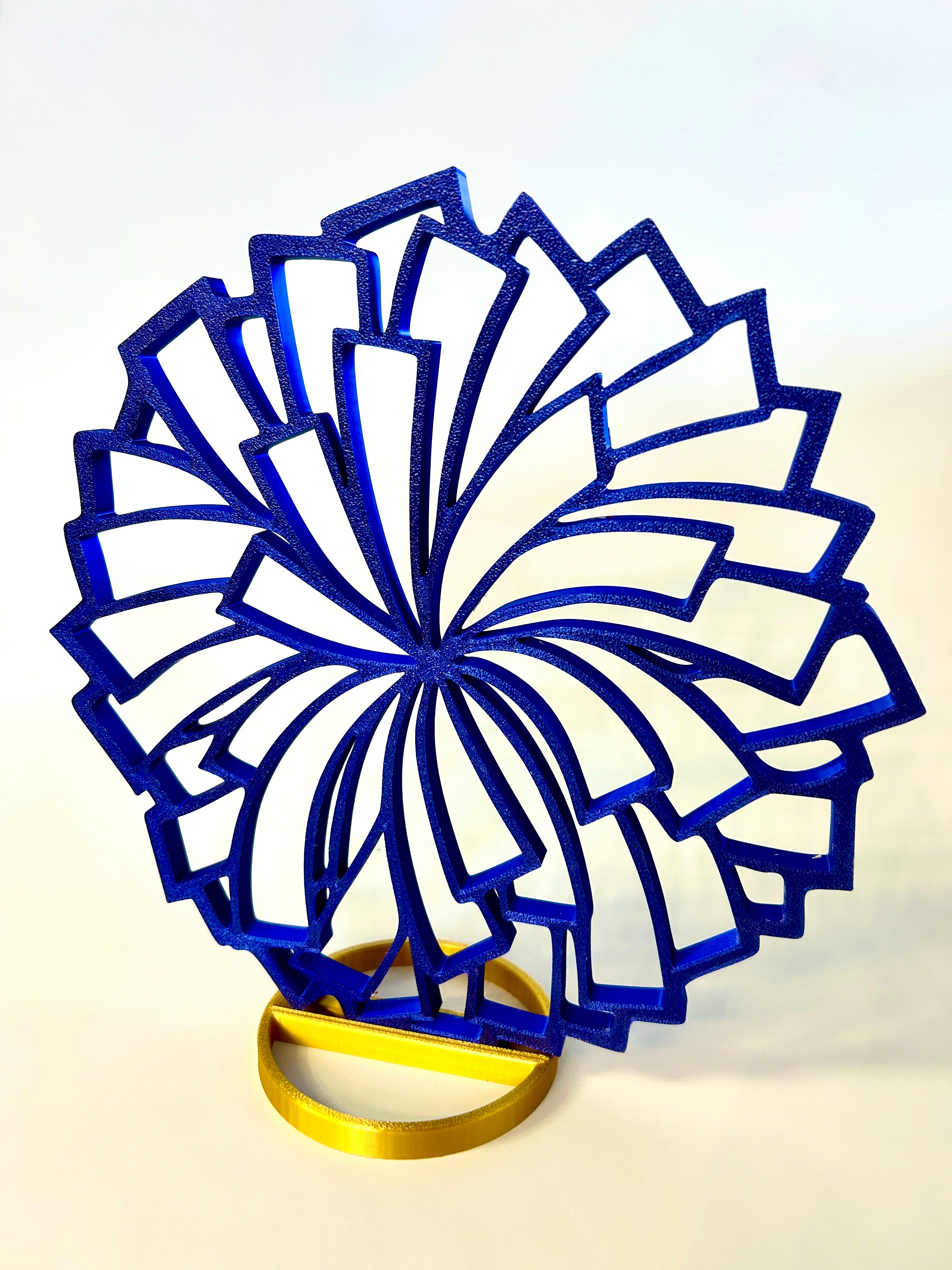Royal Blue and Gold Cheerleader Pom Pom Banquet Centerpiece