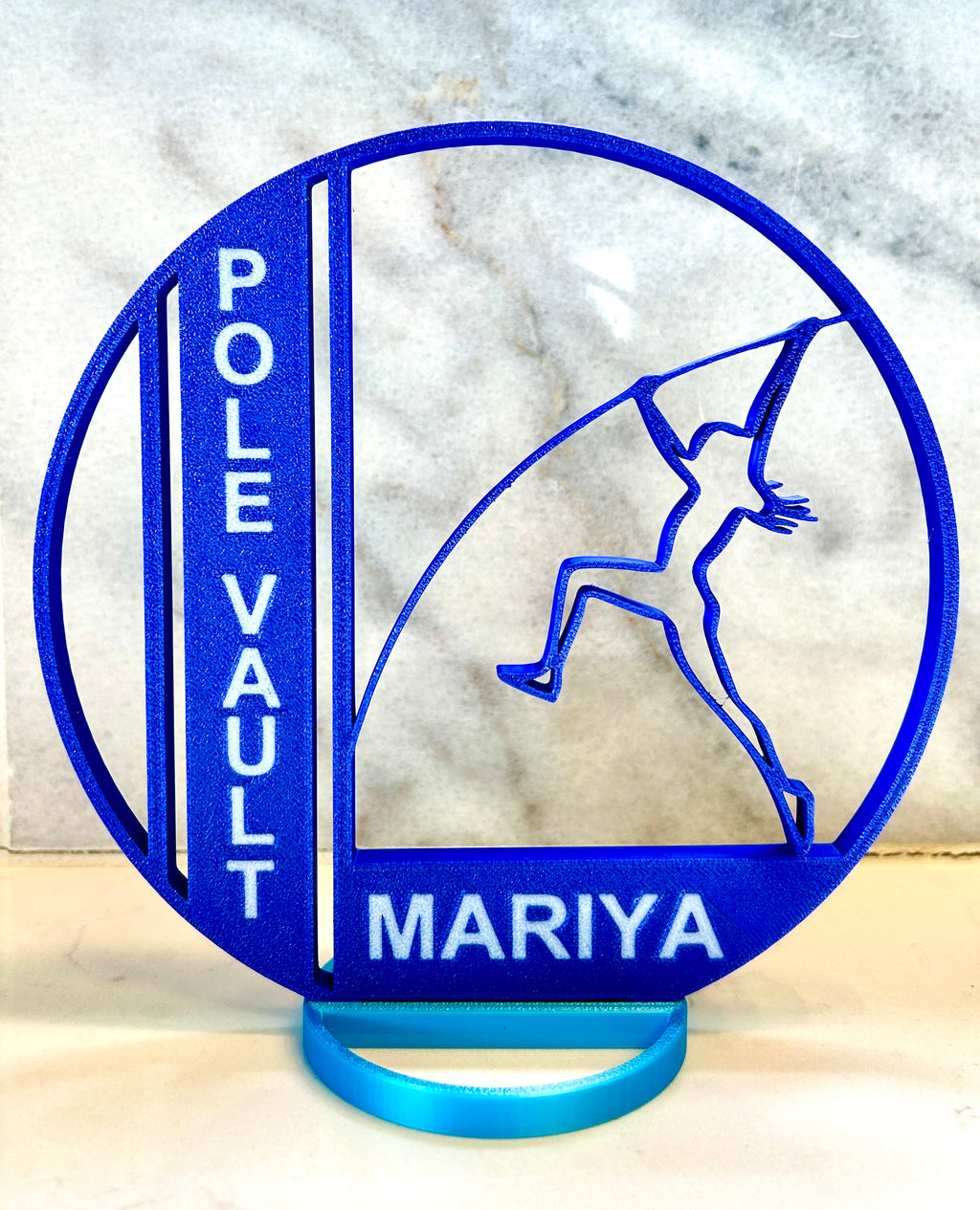 Girl Pole Vaulter Centerpiece: 3D Printed Graduation Banquet Decor (9 inch)
