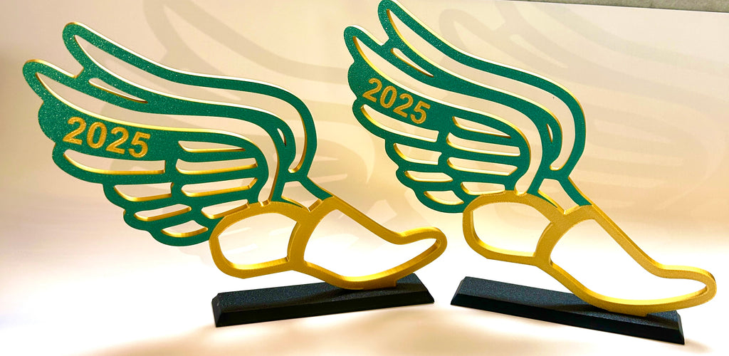 Track Award personalized for track banquets and graduation party centerpiece tables