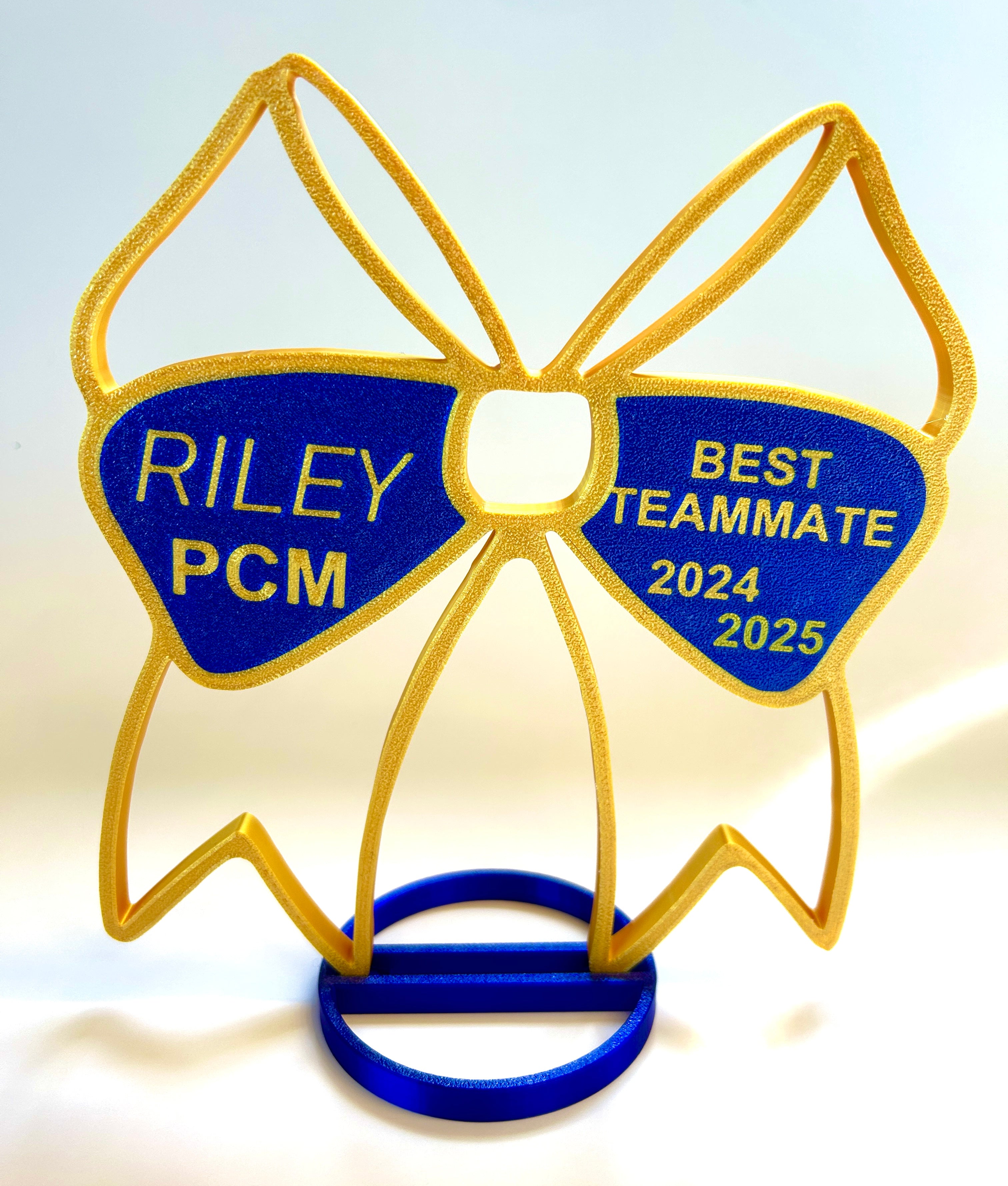 Cheer Award personalized for cheerleader banquets and graduation partiy centerpieces