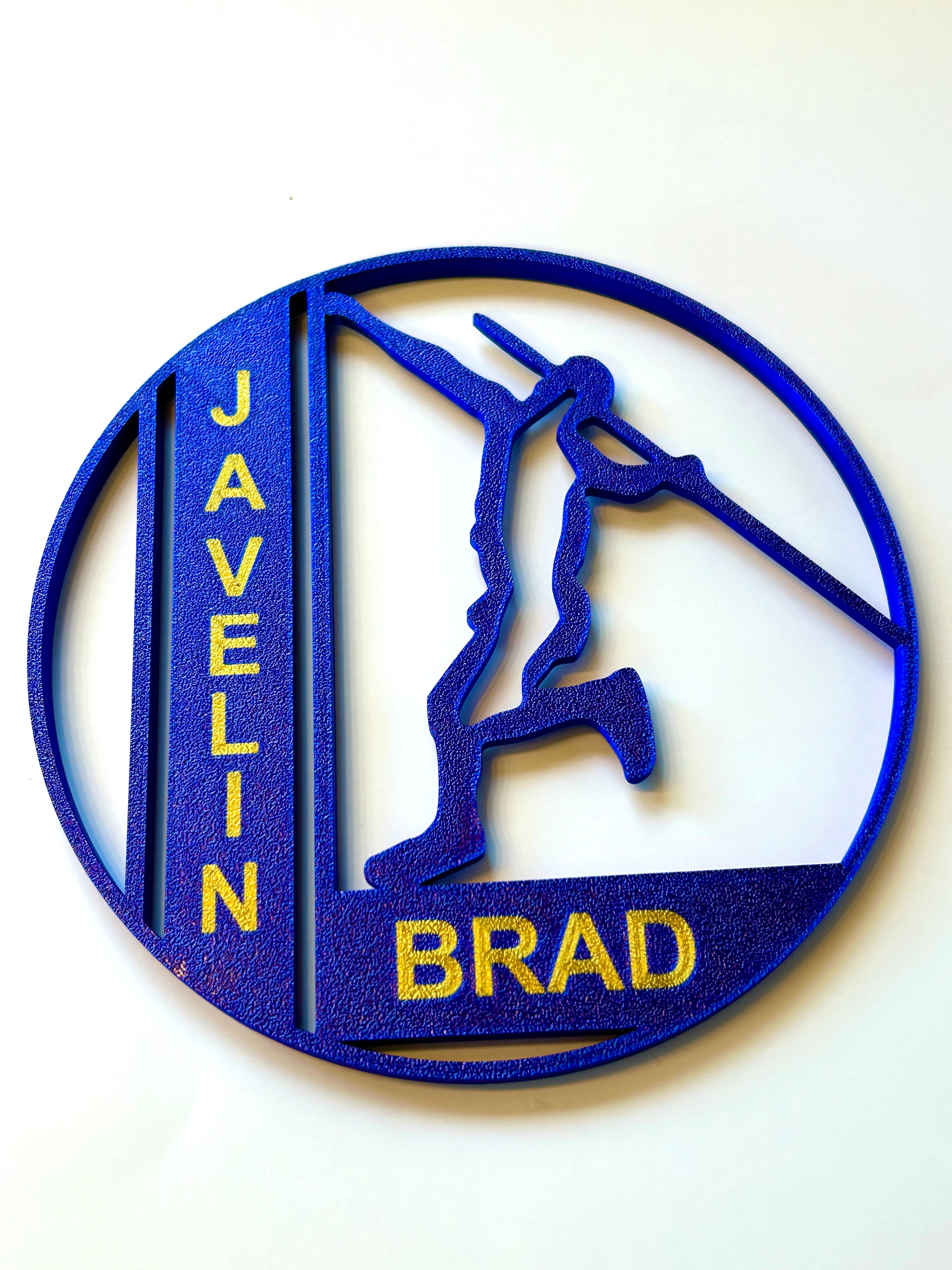 Boy Javelin Thrower Centerpiece: Track Banquet Graduation Decor