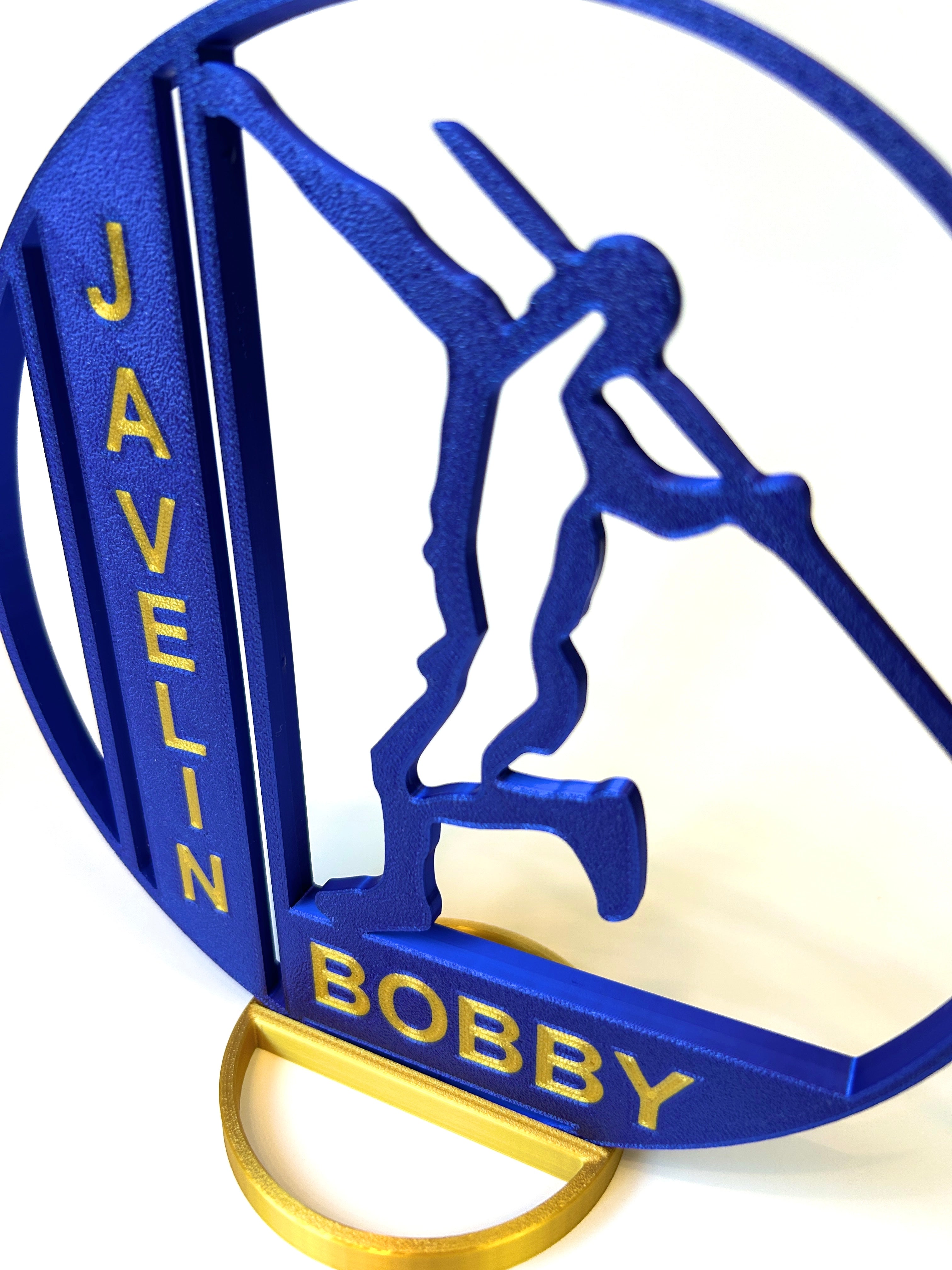 Boy Javelin Thrower Centerpiece: Track Banquet Graduation Decor