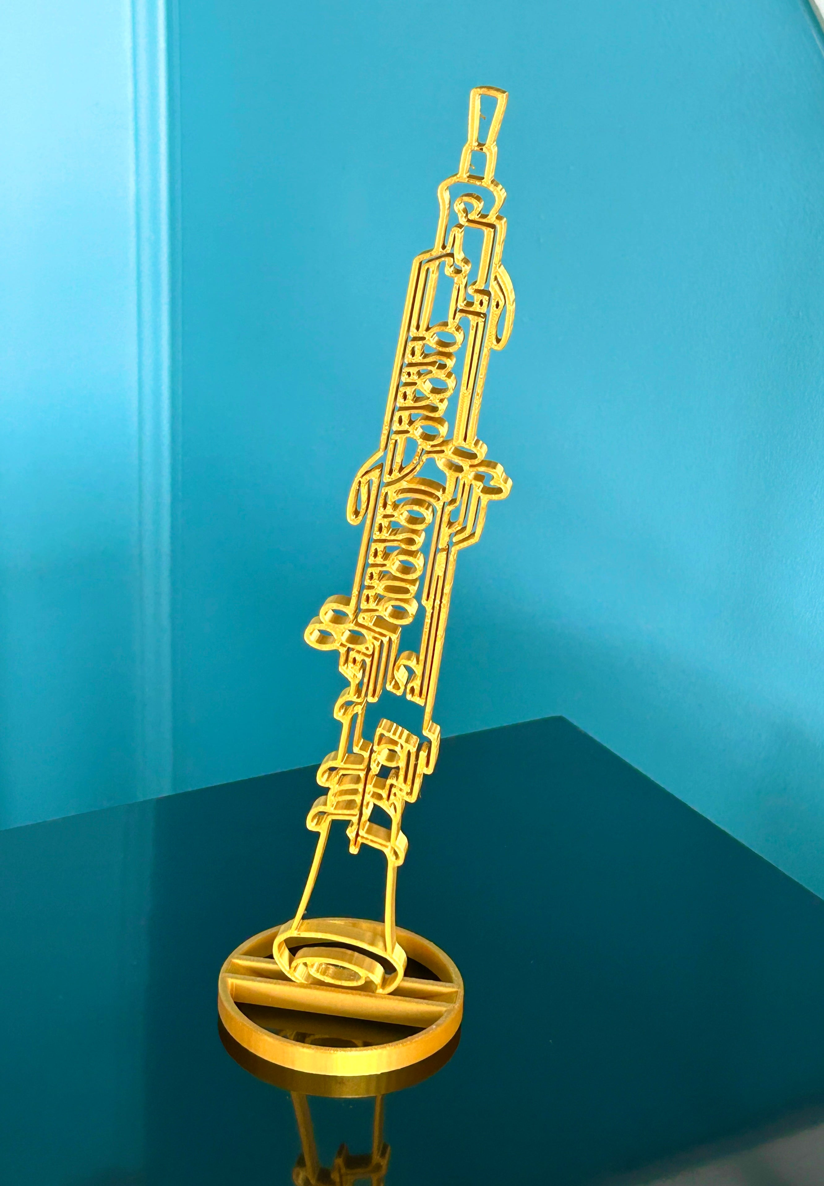 Gold band instrument banquet table centerpieces