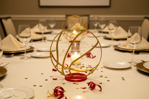 Gold Basketball Banquet Table Centerpiece