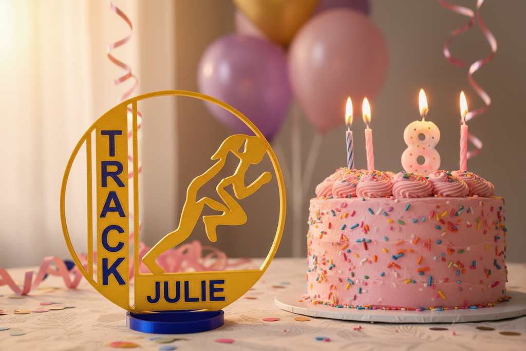 Girls Track Birthday Party Centerpiece