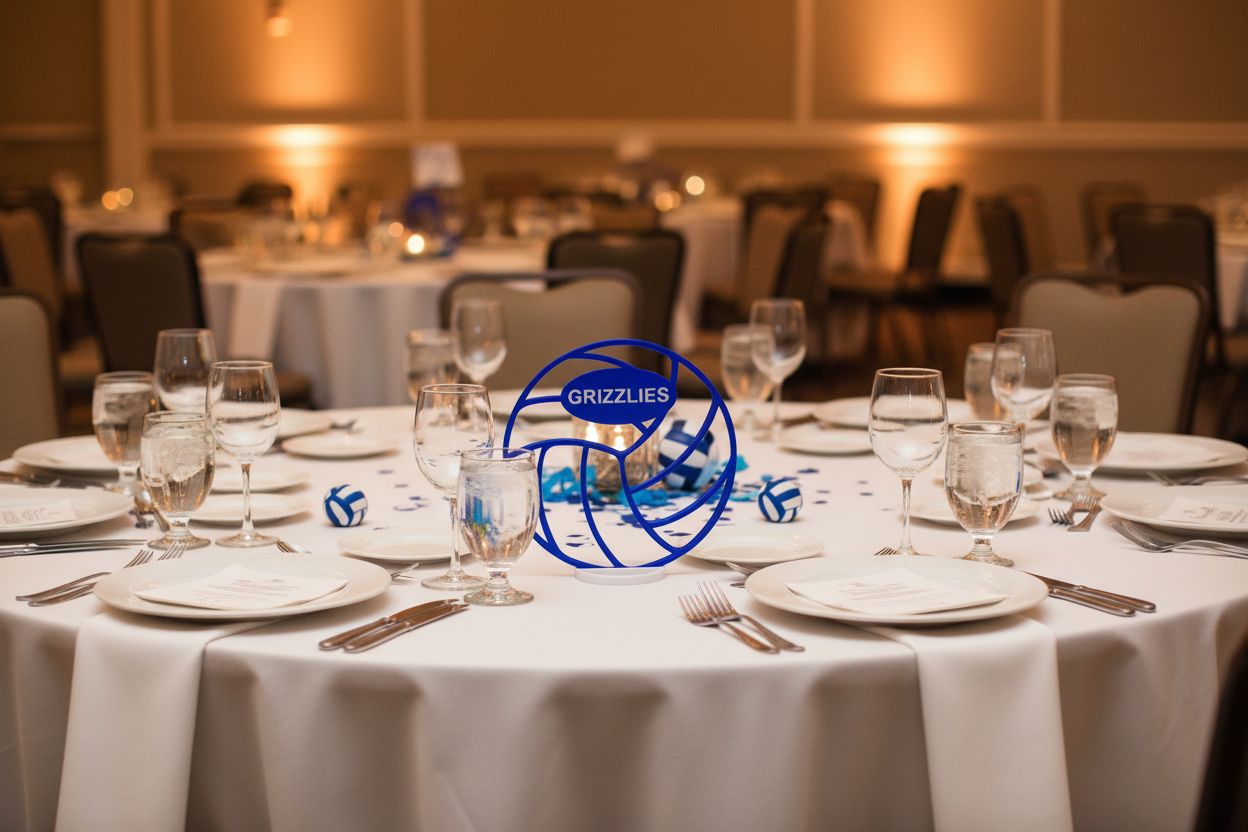 GRIZZLIES volleyball centerpiece - realistic smaller size