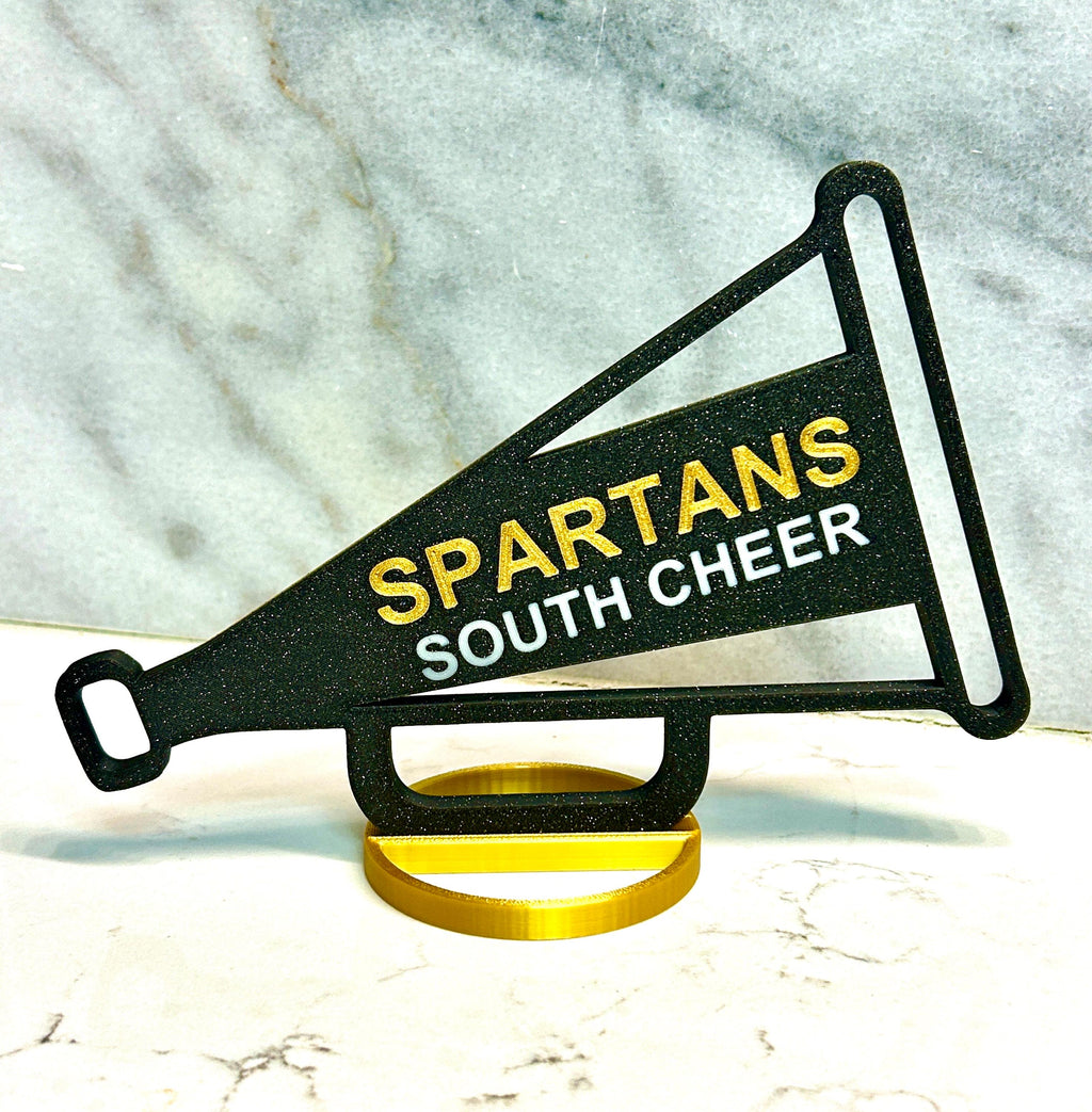 Black Sparkle Cheerleader Megaphone Banquet Centerpiece Personalized