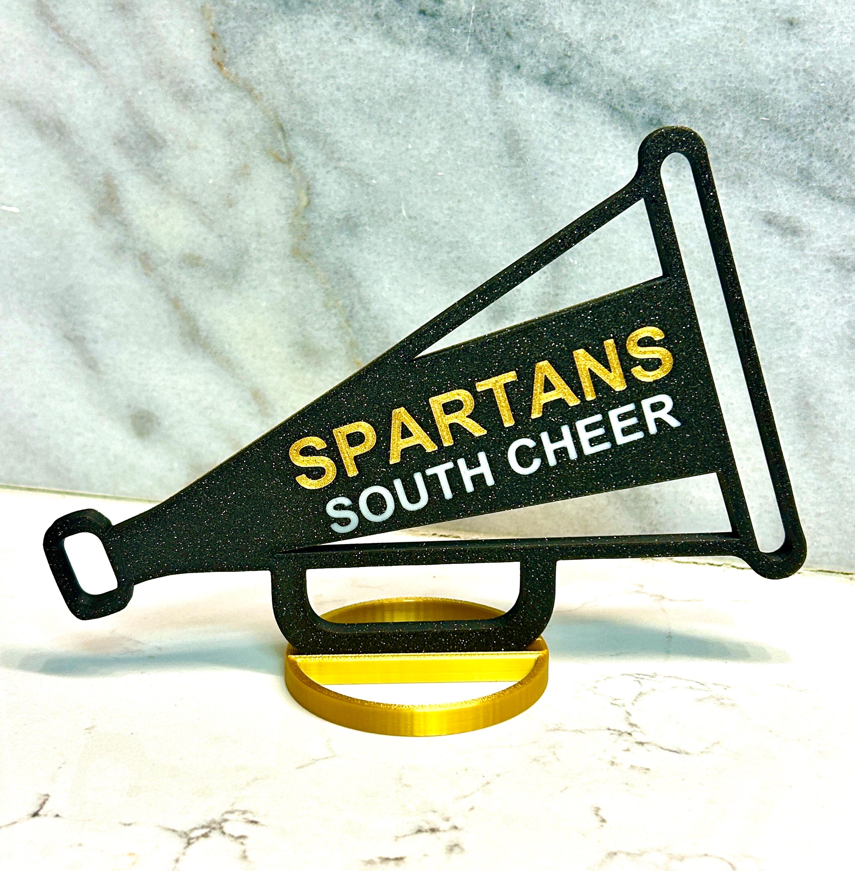 Black Sparkle Cheerleader Megaphone Banquet Centerpiece Personalized