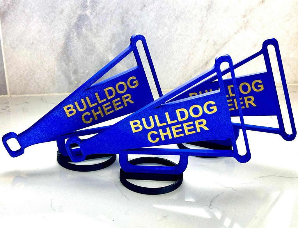Blue Cheerleader Megaphone Banquet Centerpiece Personalized