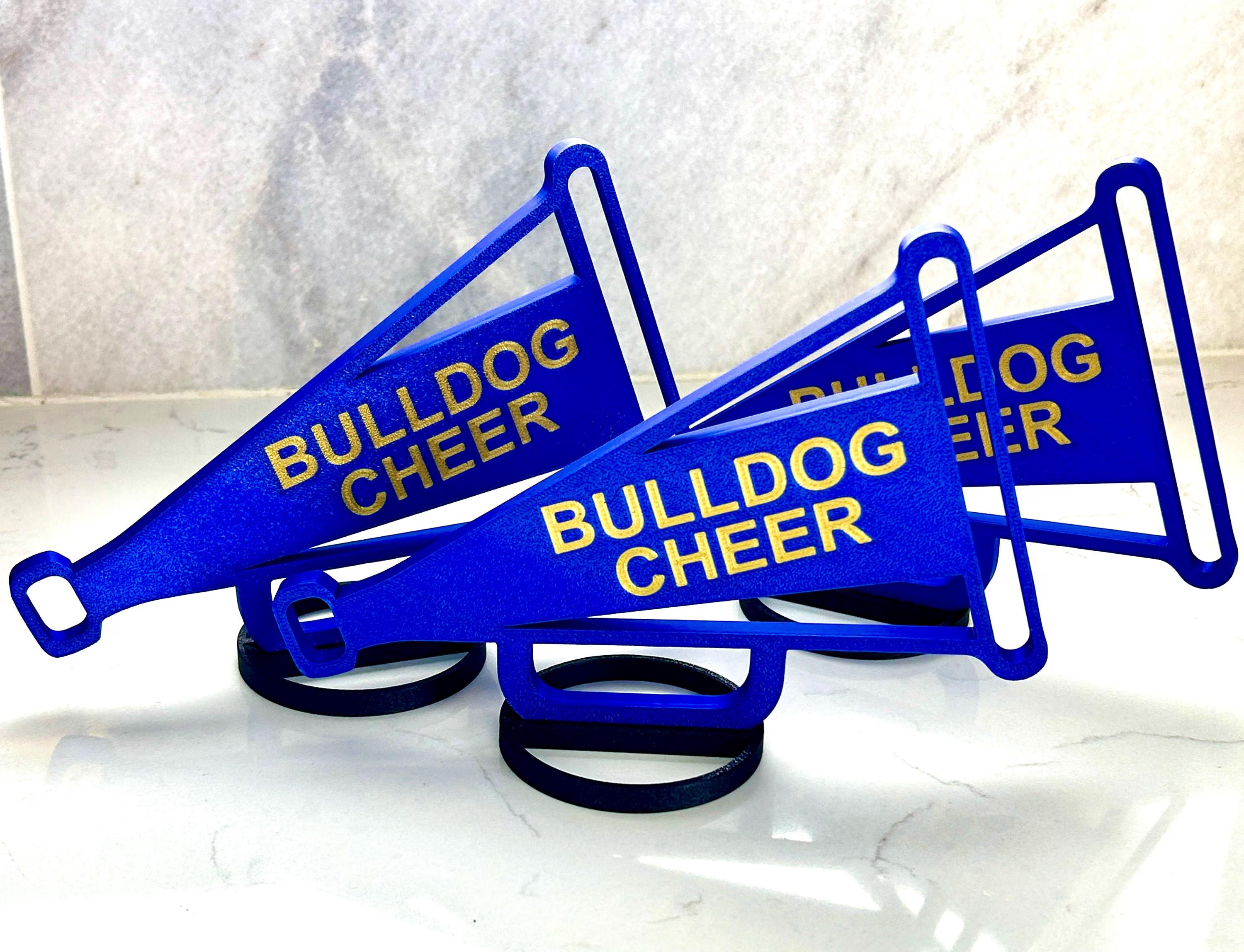 Blue Cheerleader Megaphone Banquet Centerpiece Personalized