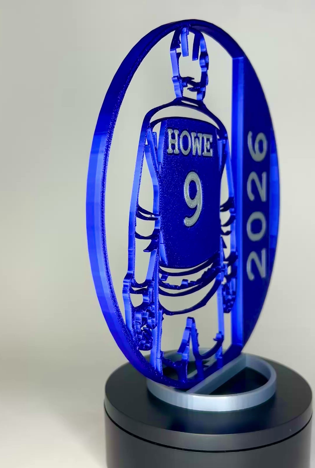 Hockey Player Centerpiece – Unique Jagged Edge Outline – 3D Printed Sports Display - 8"