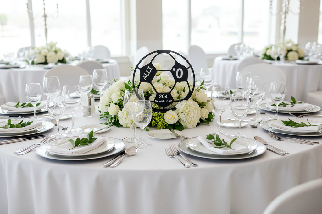 Soccer banquet table without candles